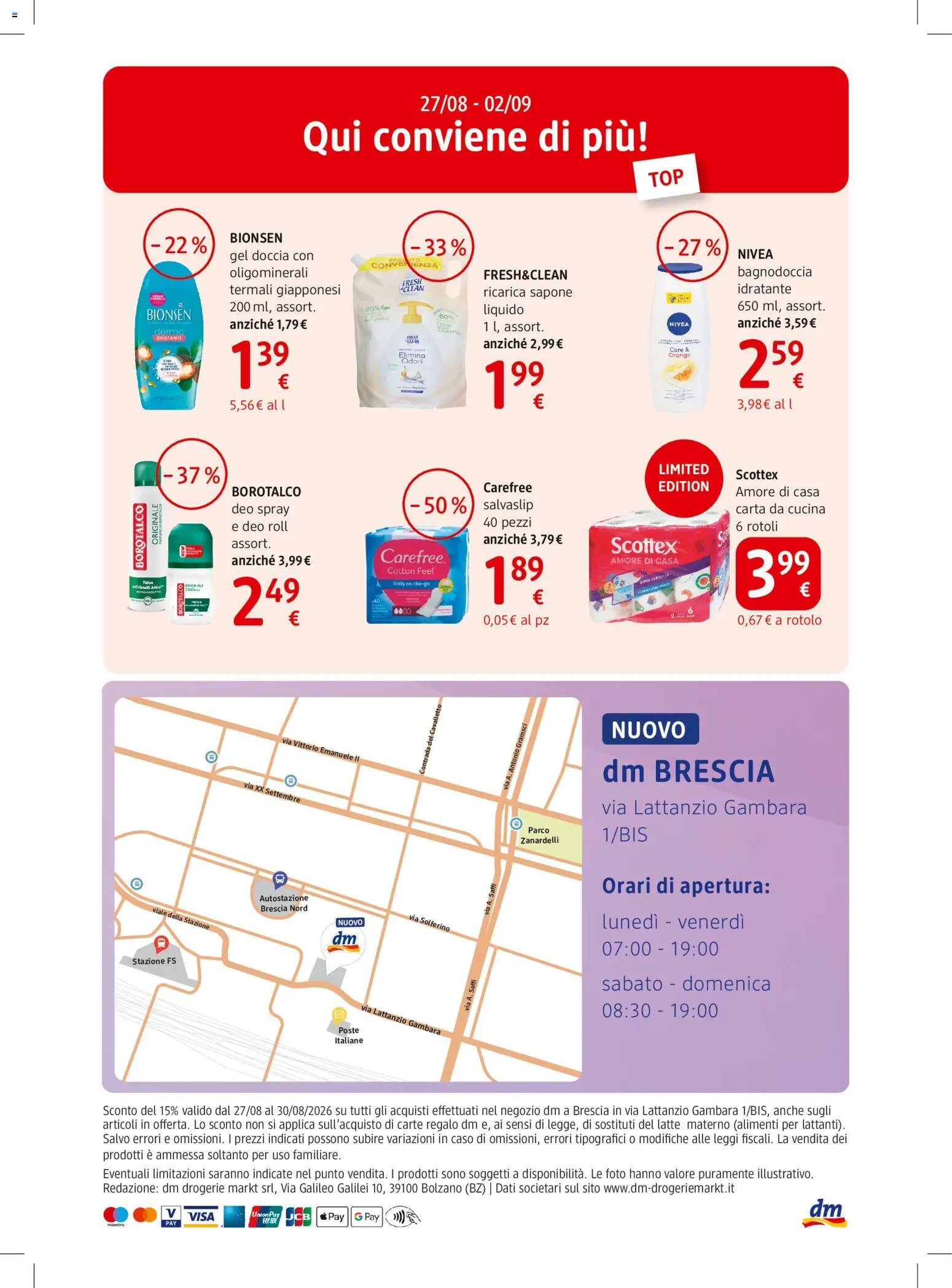 dm drogerie markt volantino Apertura Brescia