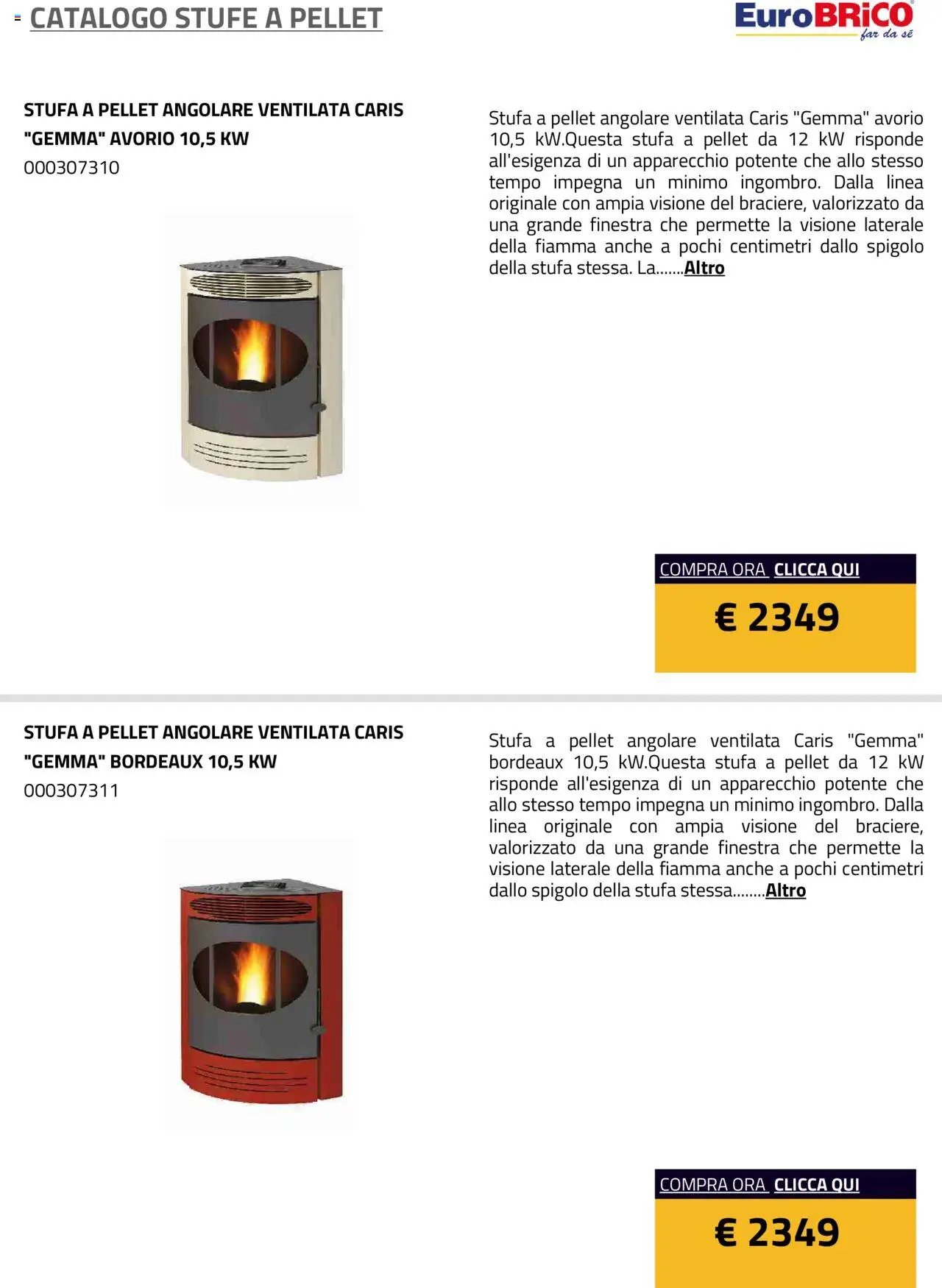 Eurobrico Stufe a Pellet catalogo
