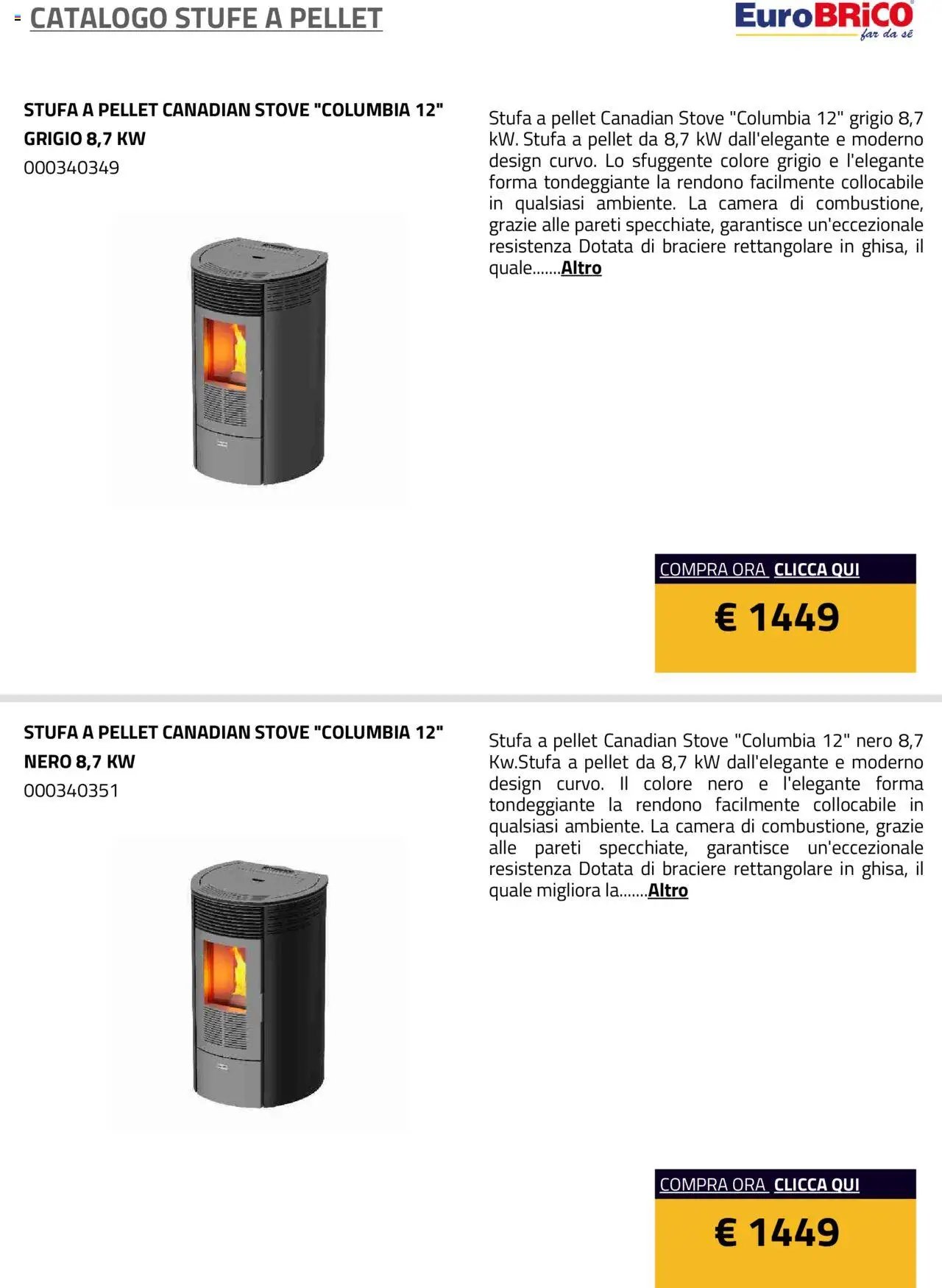 Eurobrico Stufe a Pellet catalogo