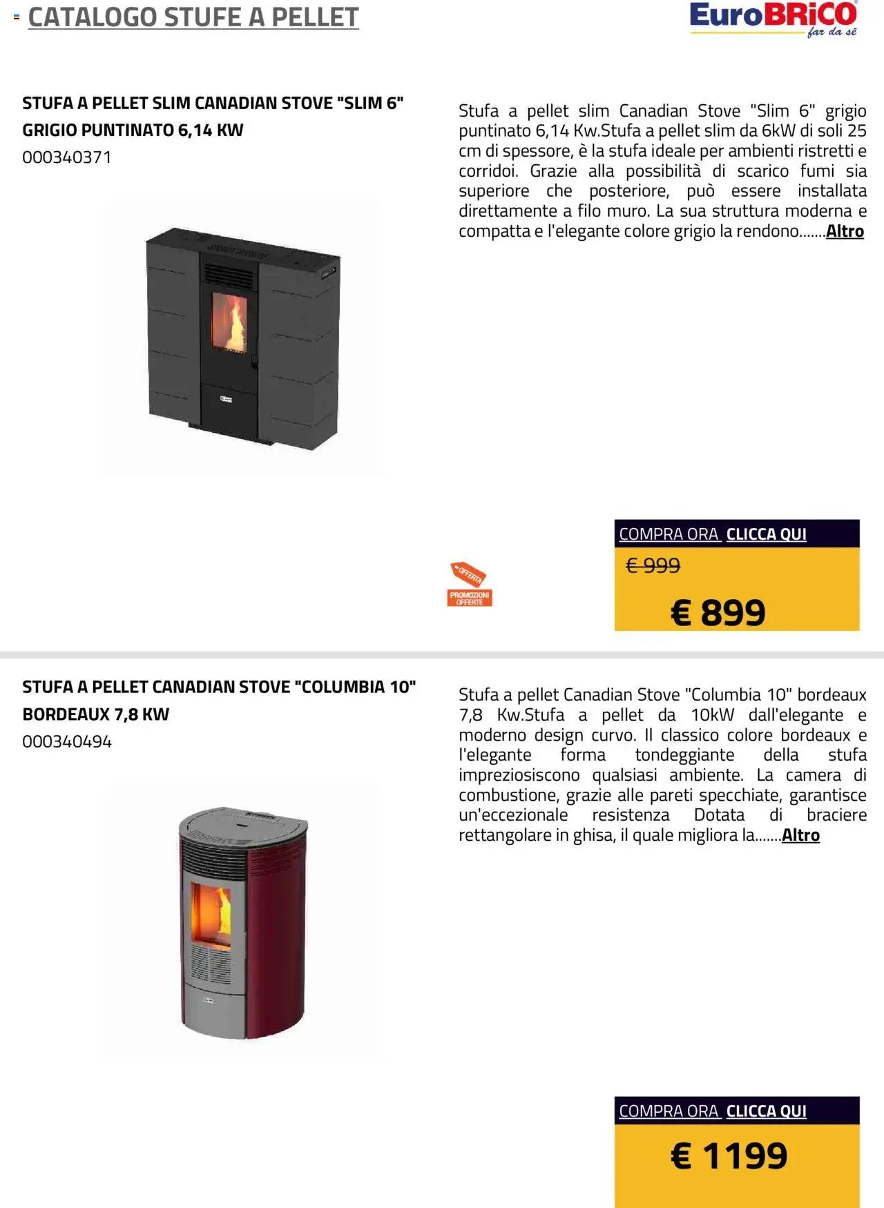 Eurobrico Stufe a Pellet catalogo