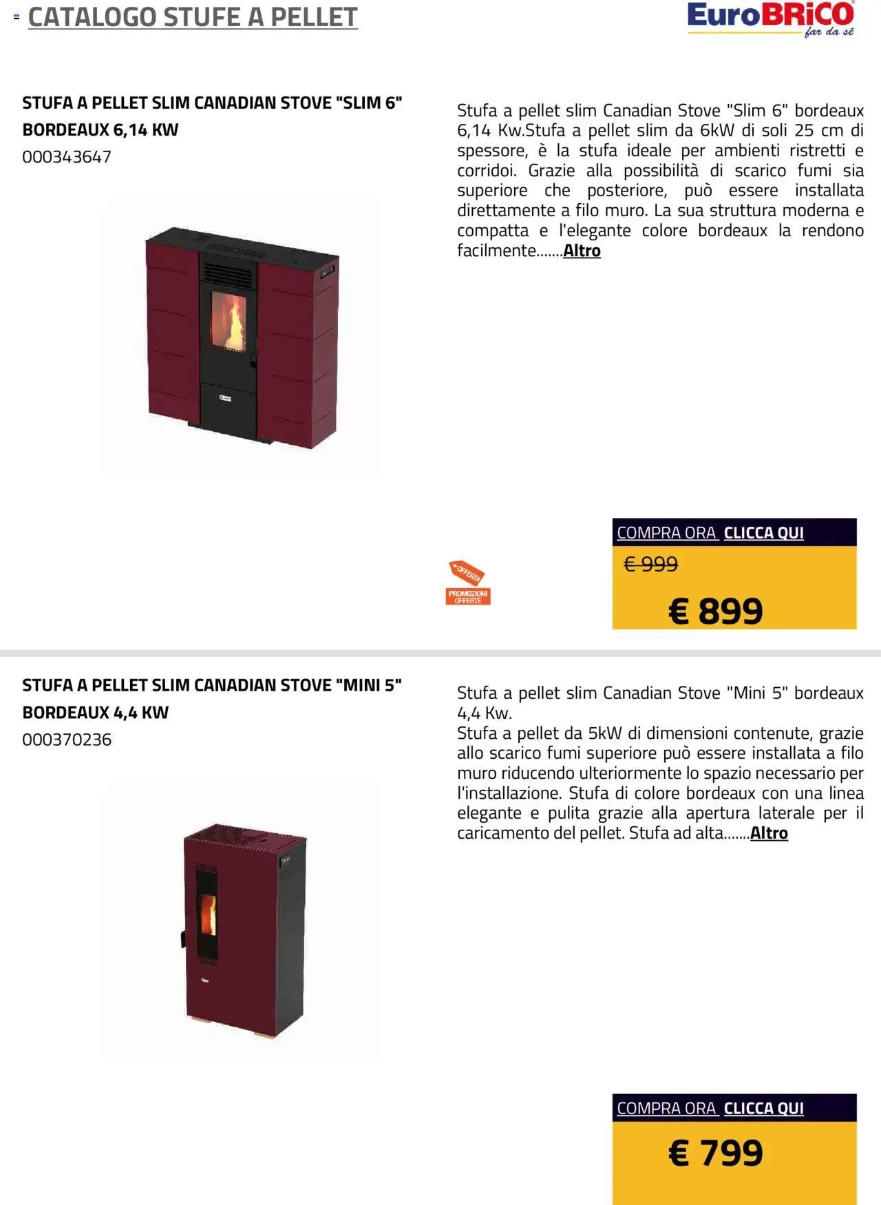 Eurobrico Stufe a Pellet catalogo