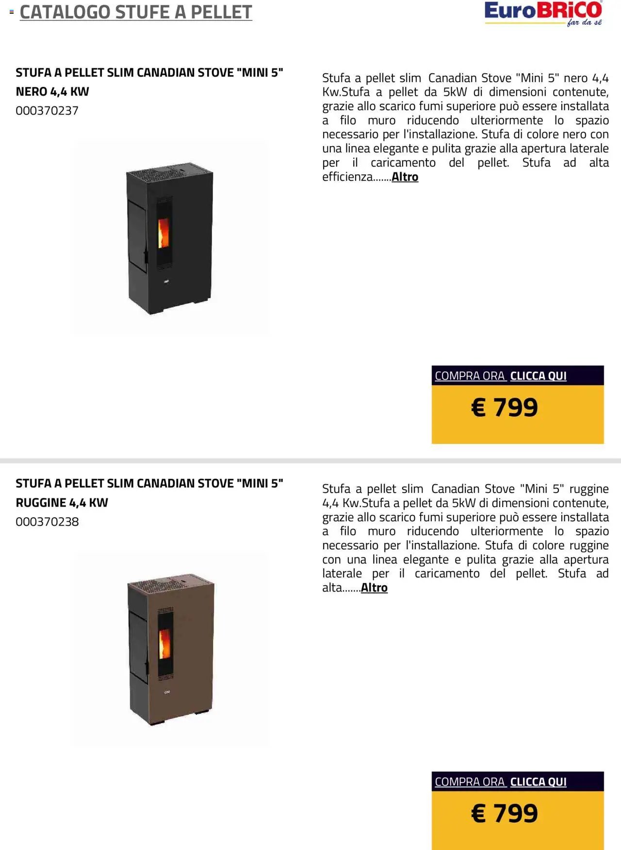Eurobrico Stufe a Pellet catalogo