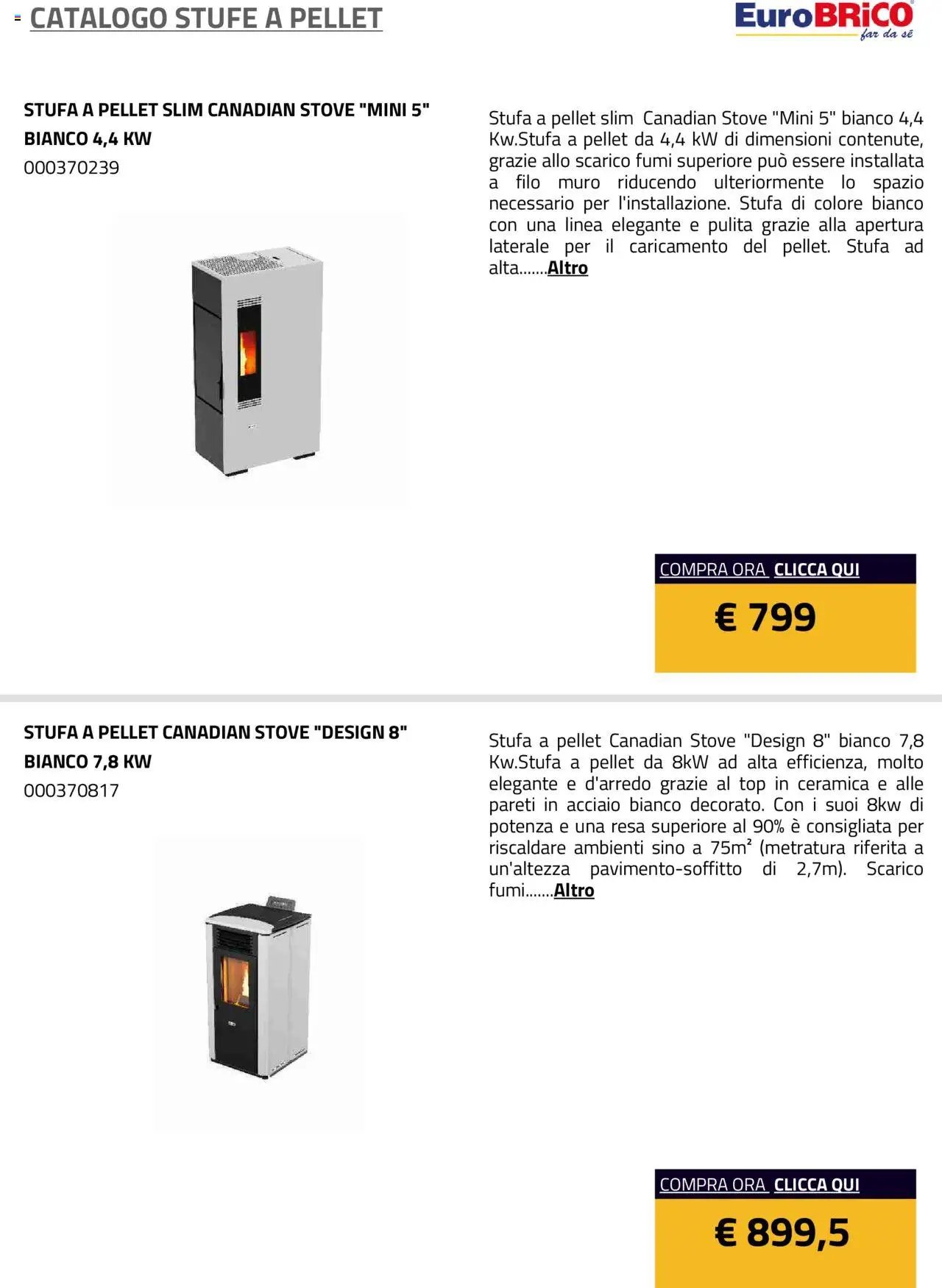 Eurobrico Stufe a Pellet catalogo