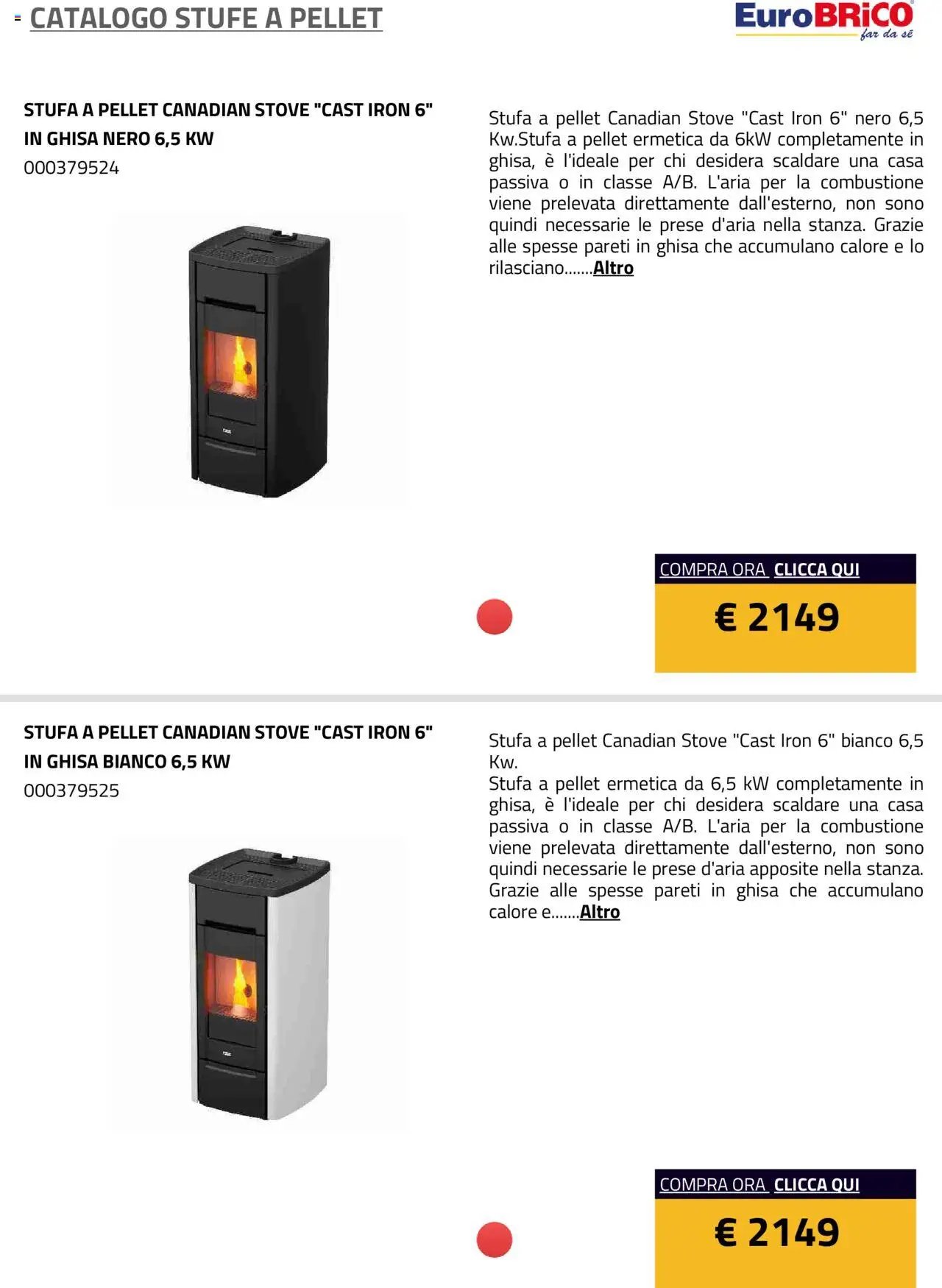 Eurobrico Stufe a Pellet catalogo