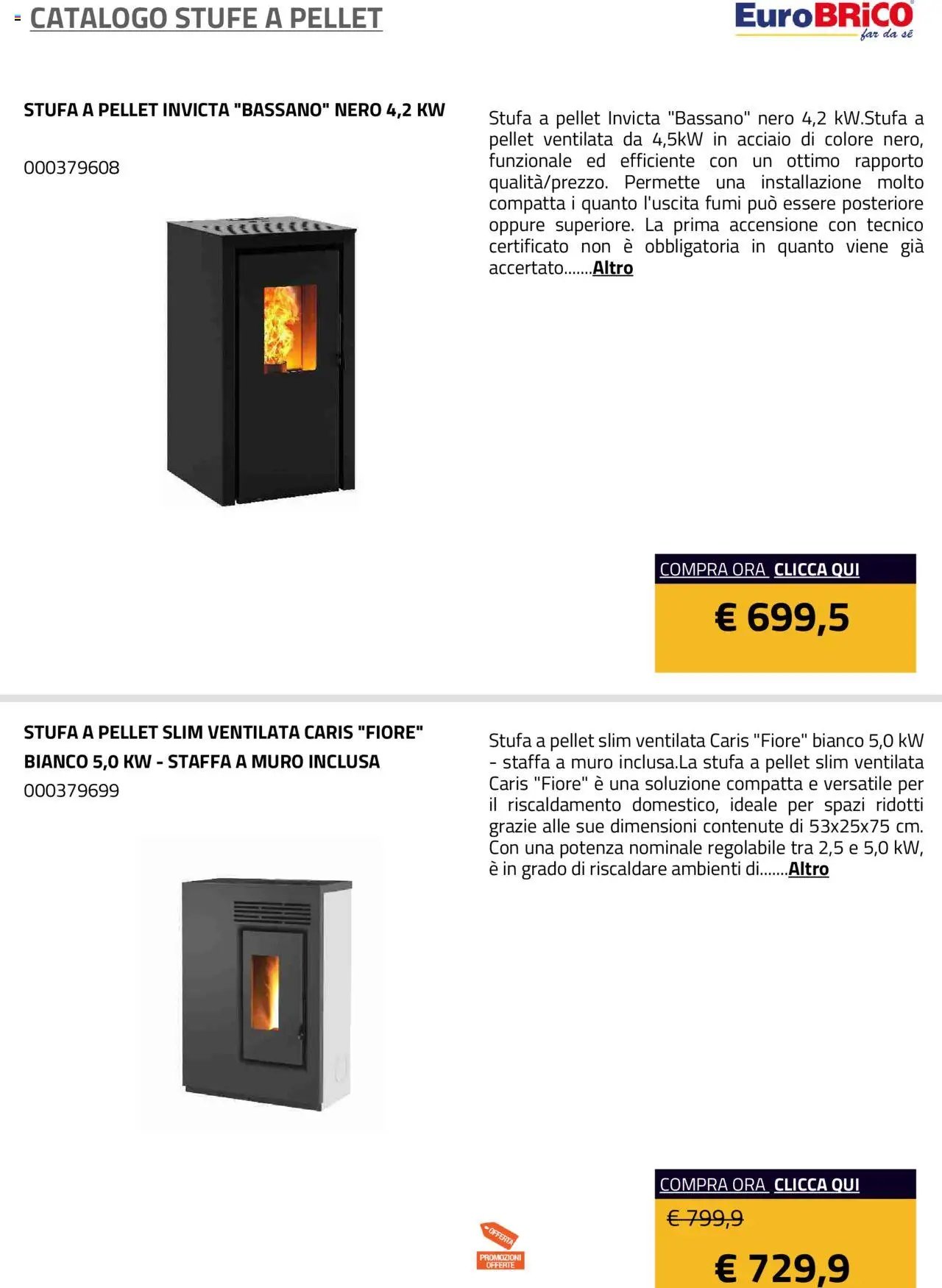 Eurobrico Stufe a Pellet catalogo