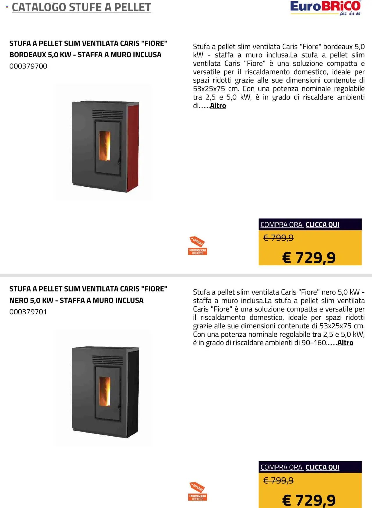 Eurobrico Stufe a Pellet catalogo