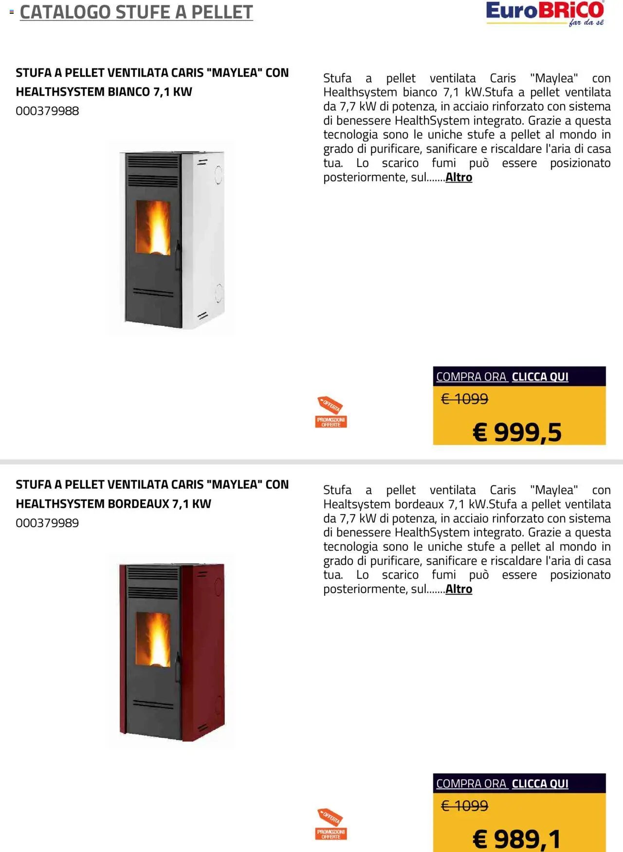 Eurobrico Stufe a Pellet catalogo
