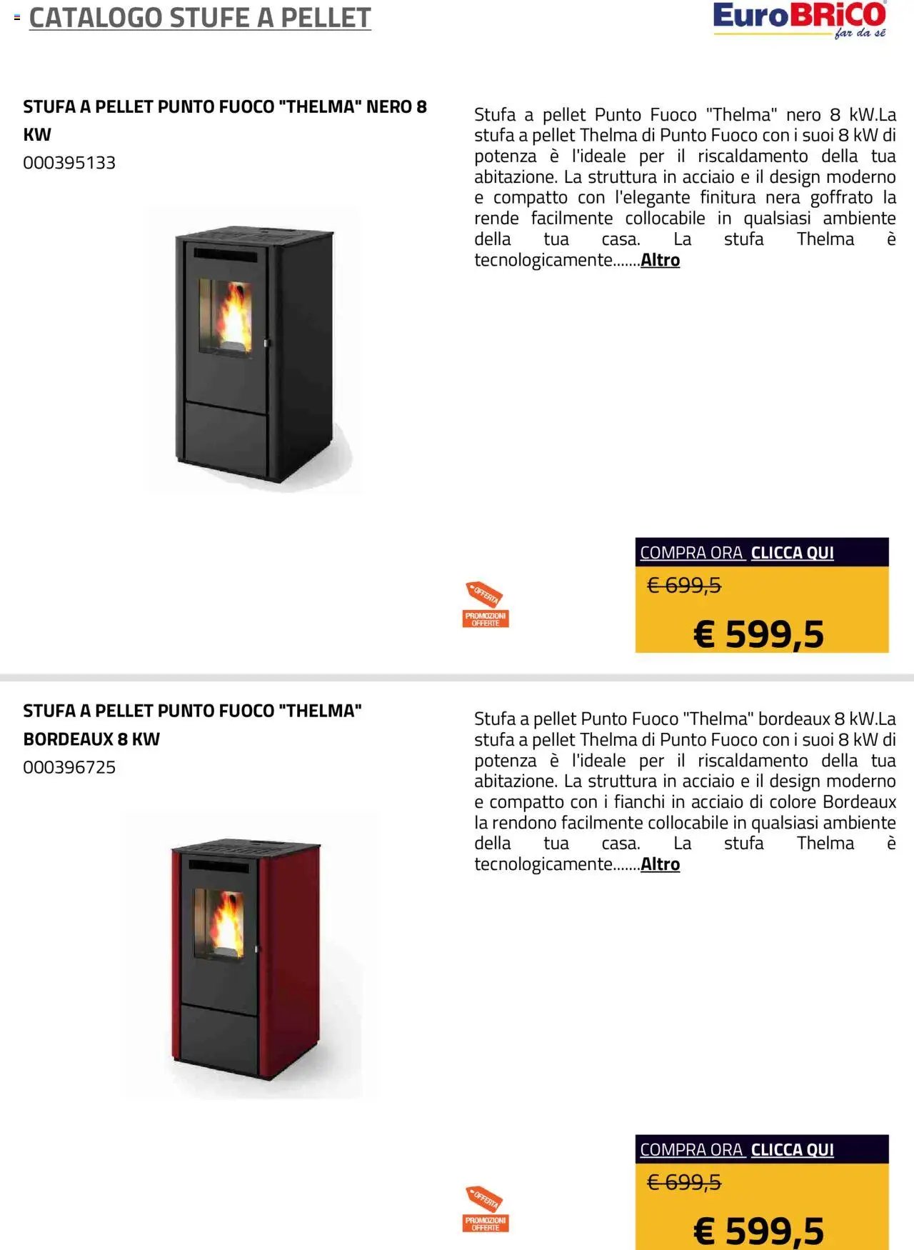 Eurobrico Stufe a Pellet catalogo