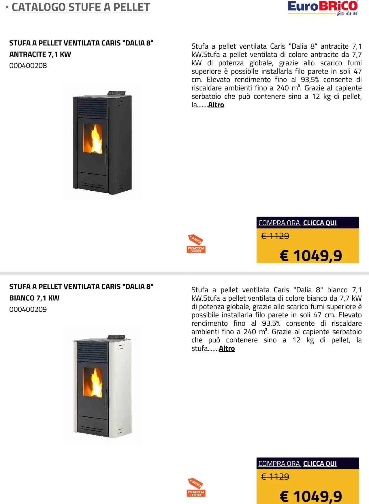 Eurobrico Stufe a Pellet catalogo