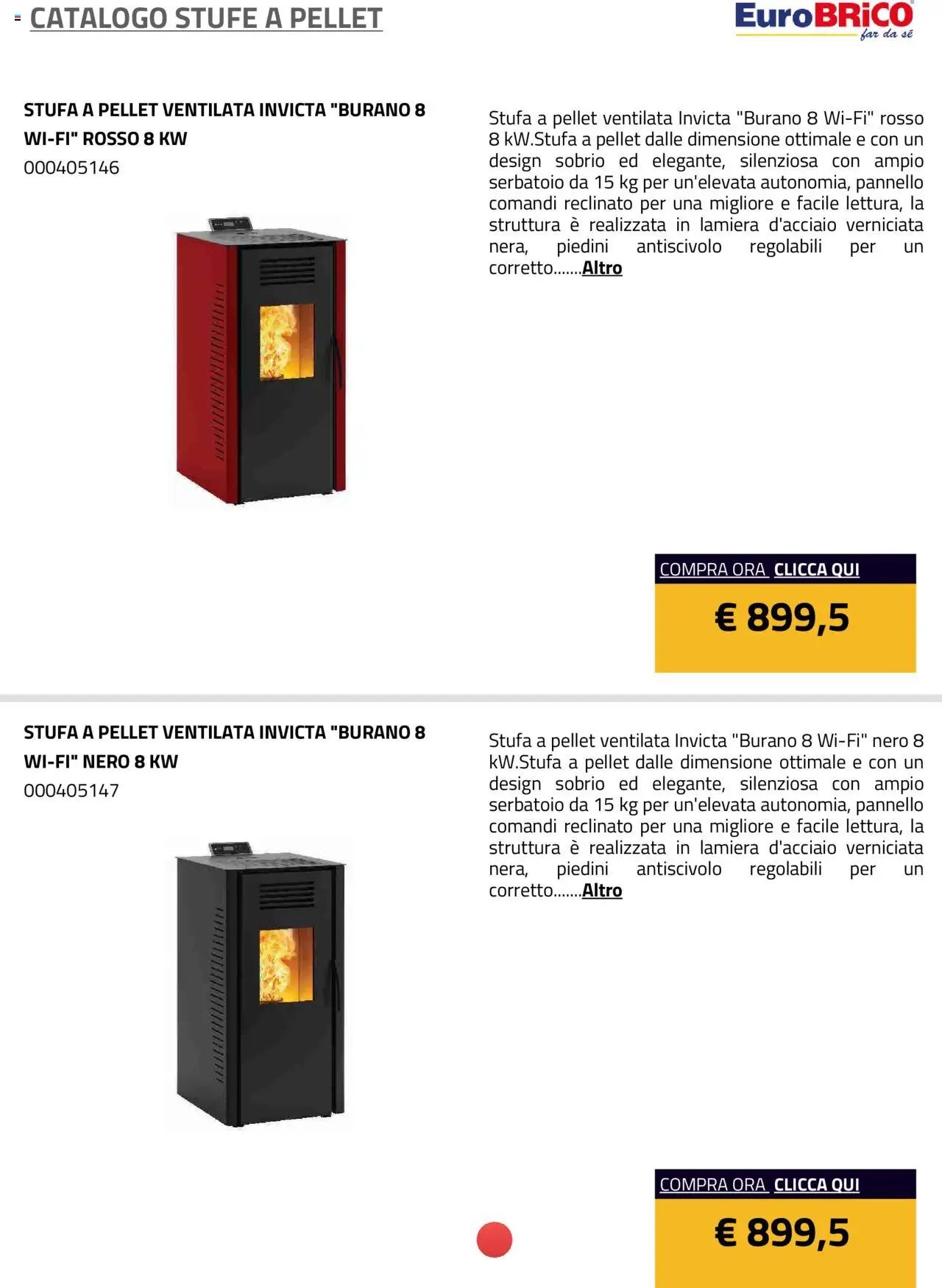 Eurobrico Stufe a Pellet catalogo