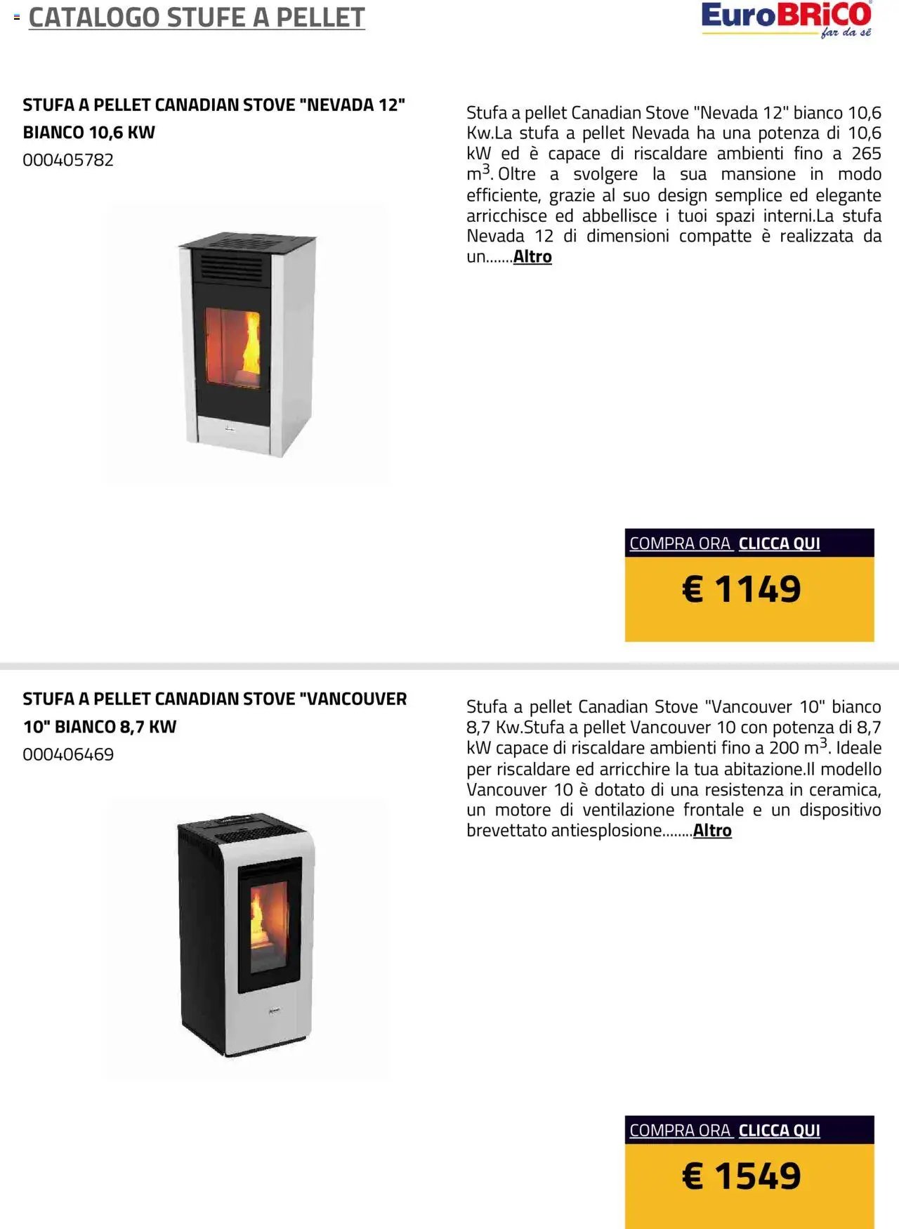 Eurobrico Stufe a Pellet catalogo