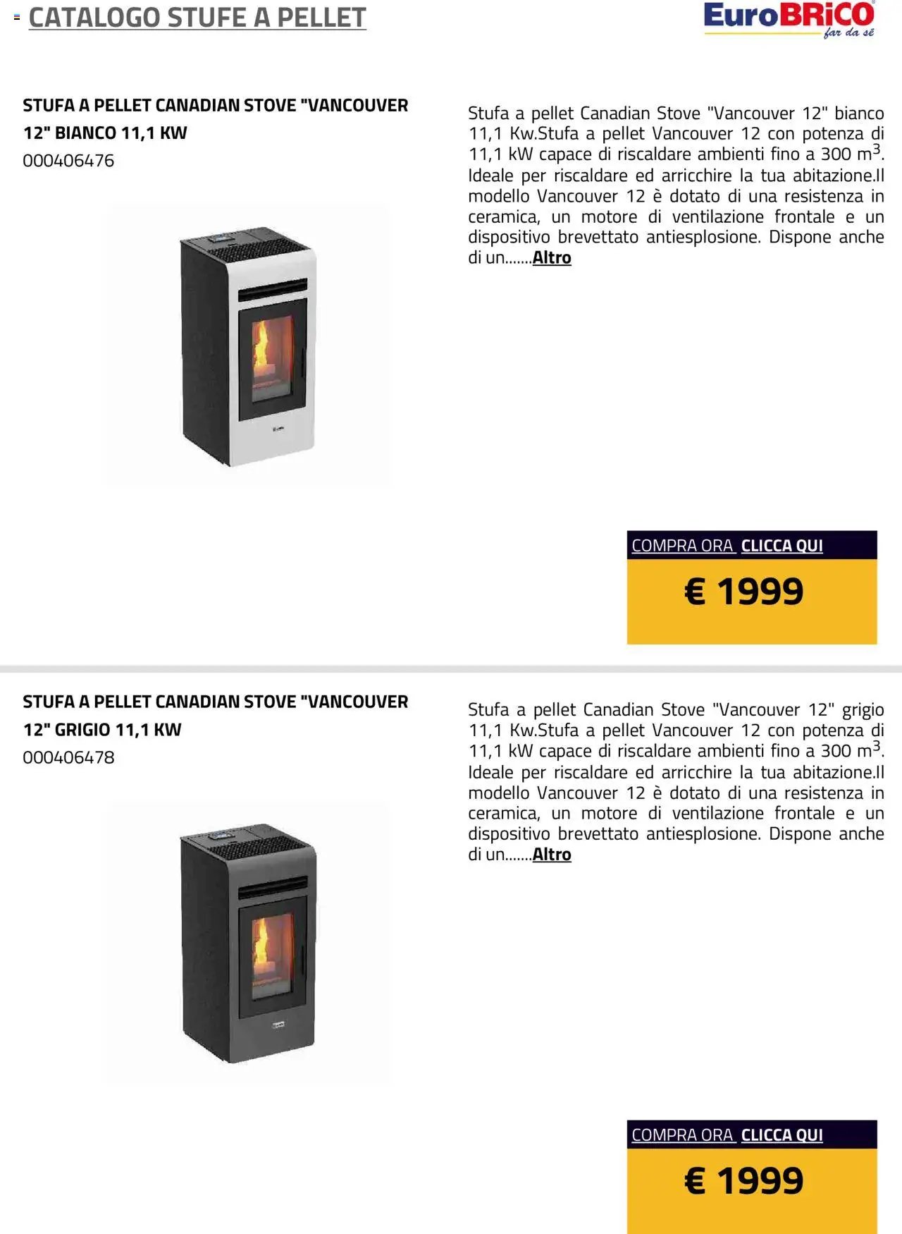Eurobrico Stufe a Pellet catalogo