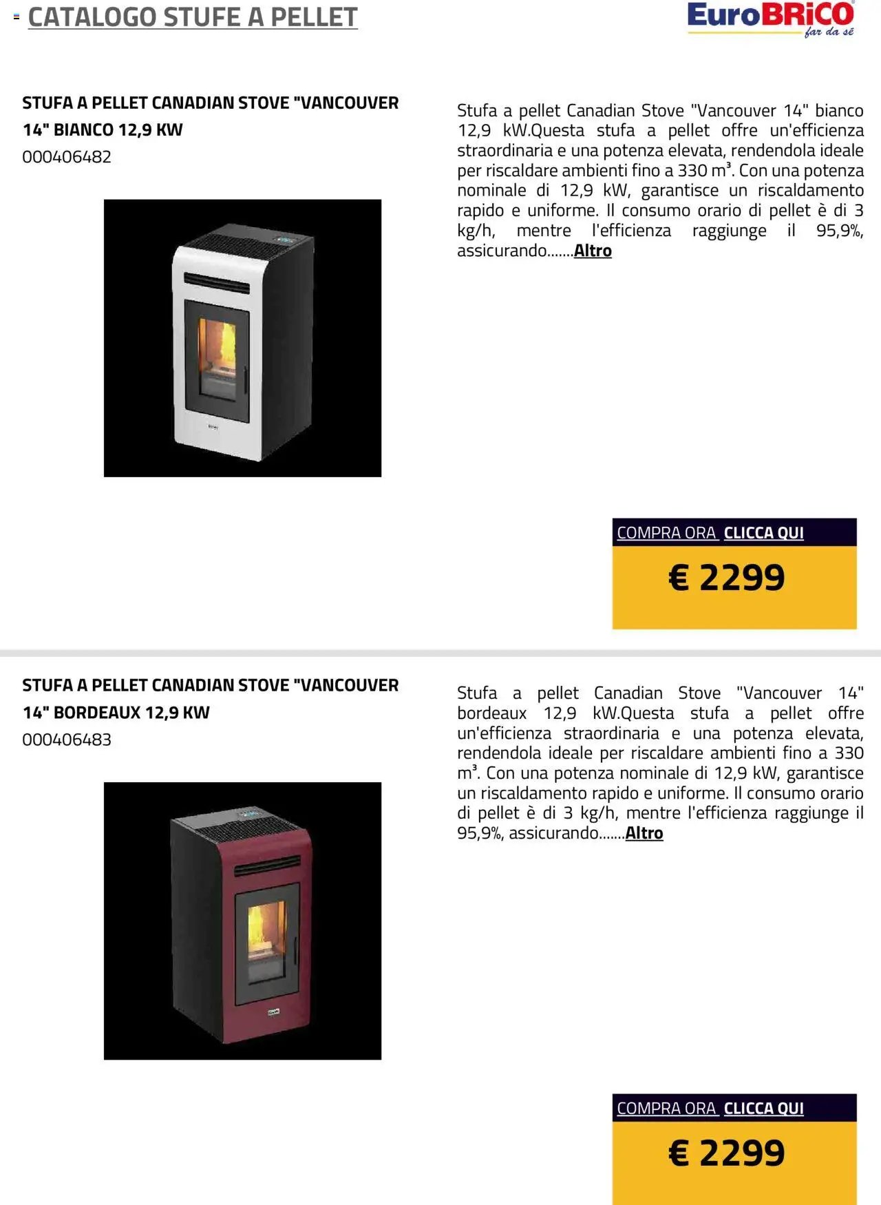 Eurobrico Stufe a Pellet catalogo