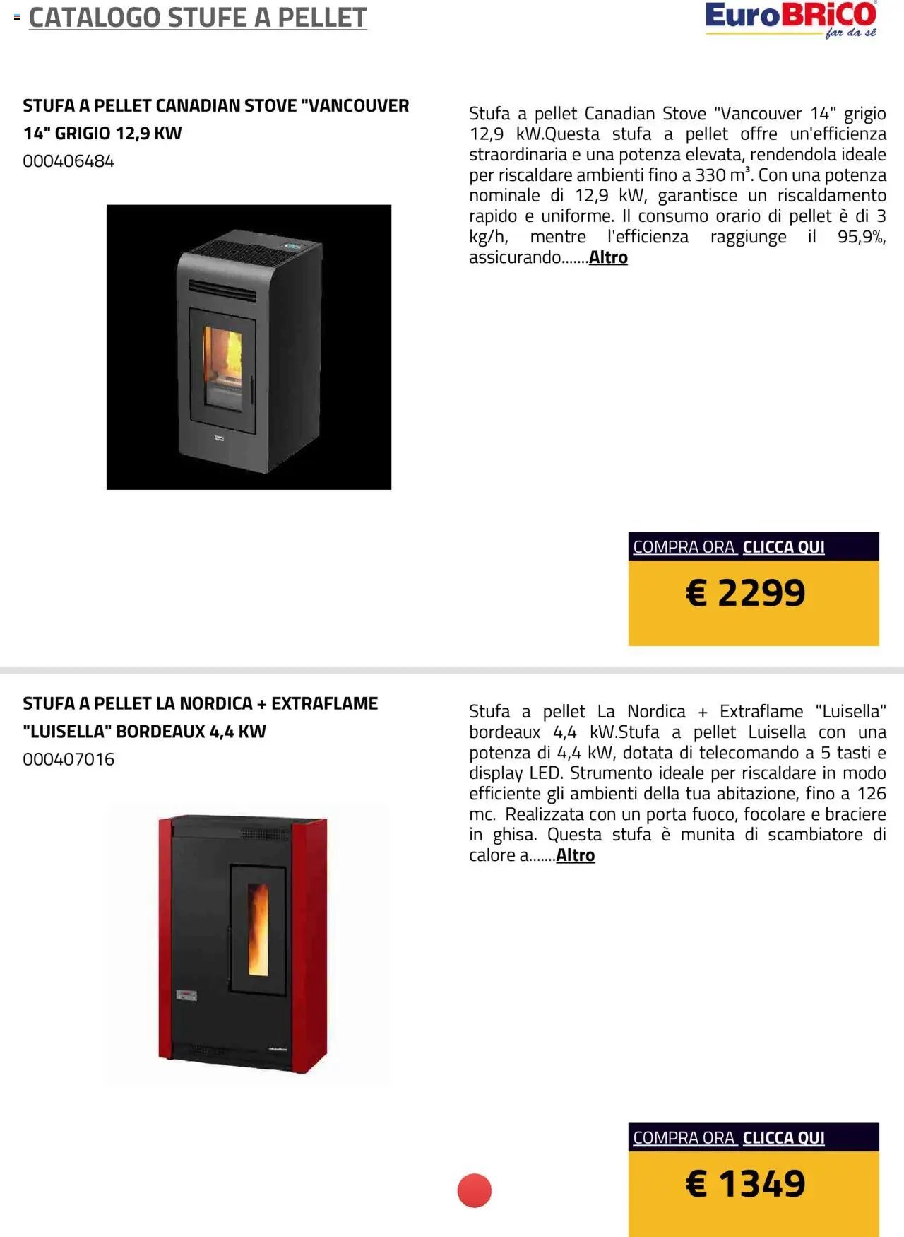 Eurobrico Stufe a Pellet catalogo