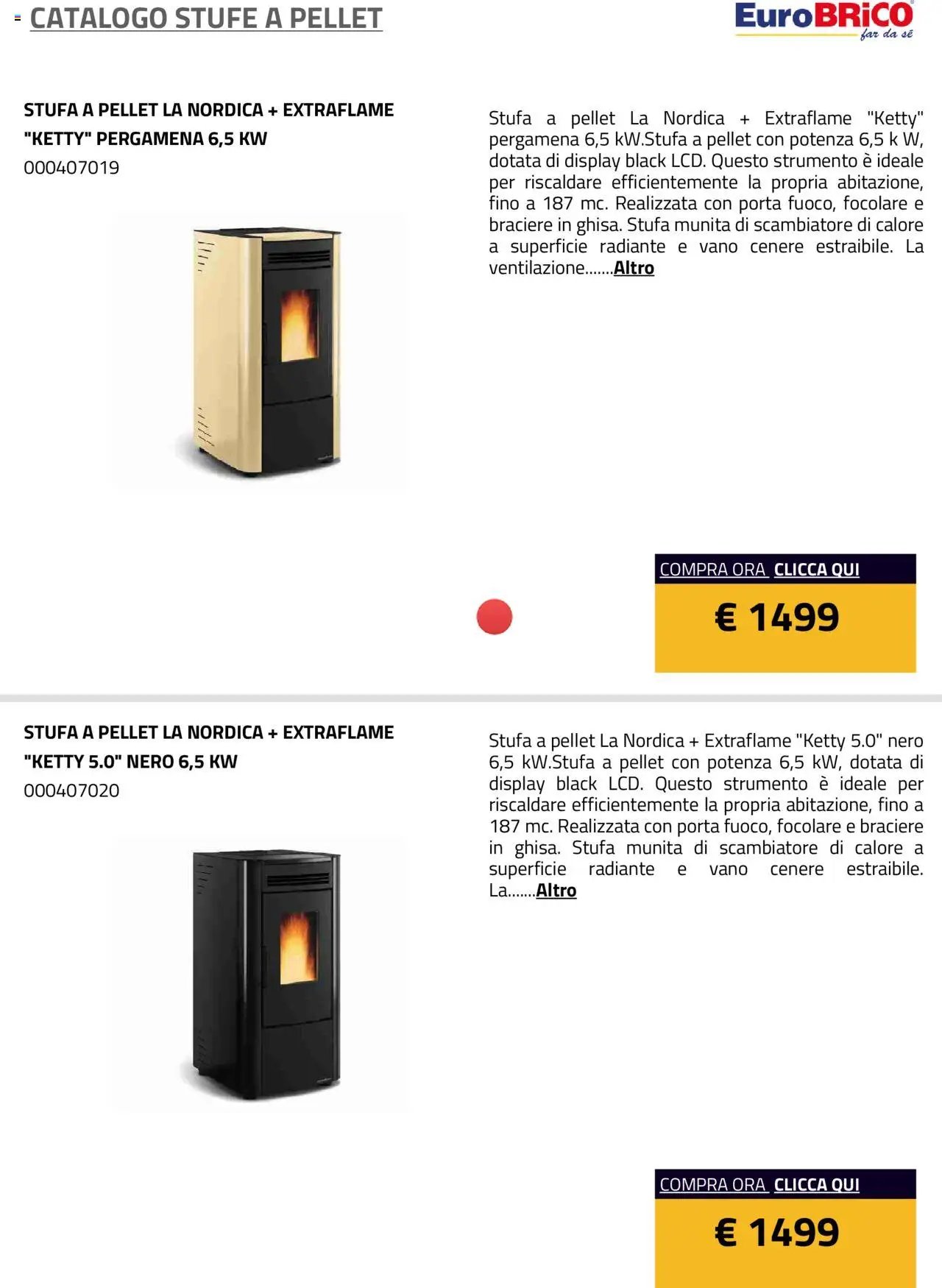 Eurobrico Stufe a Pellet catalogo