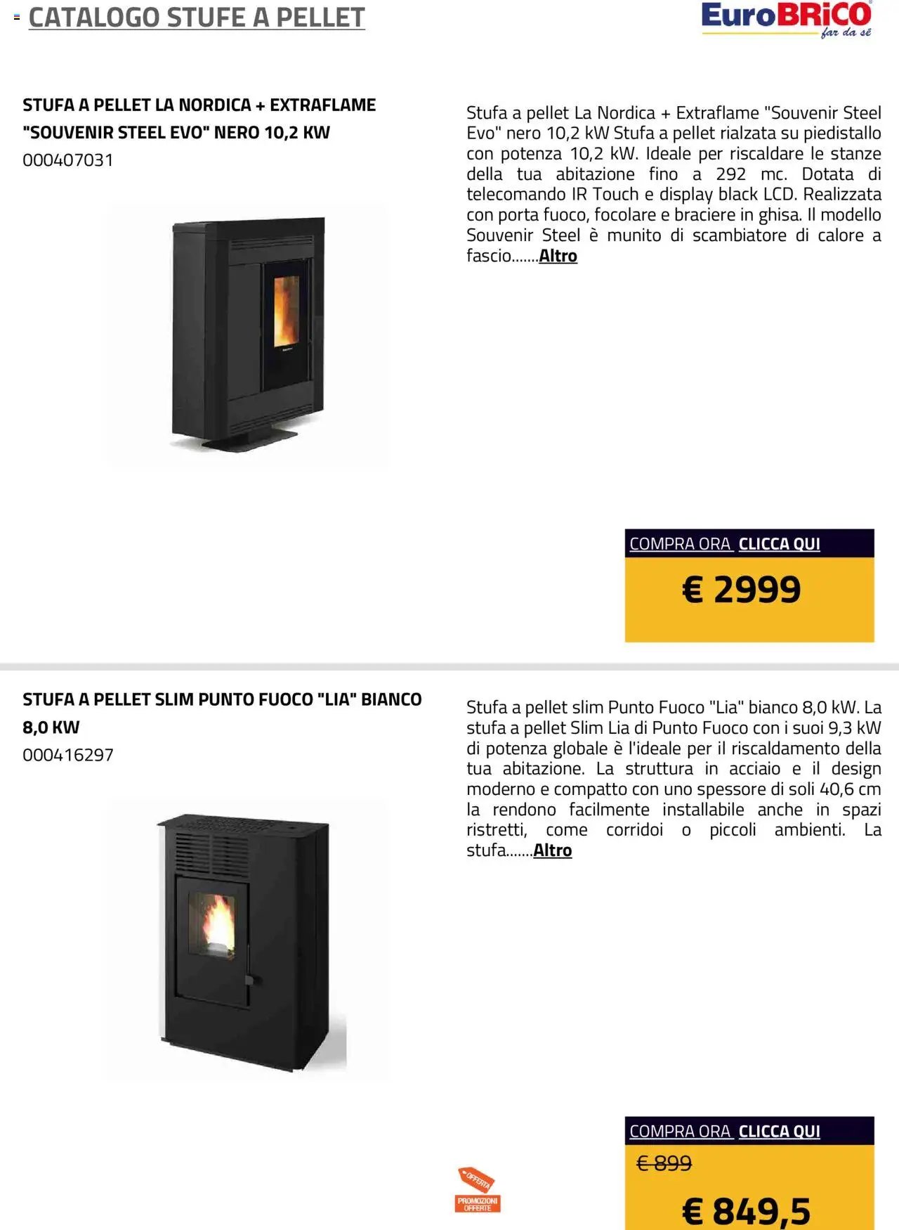 Eurobrico Stufe a Pellet catalogo