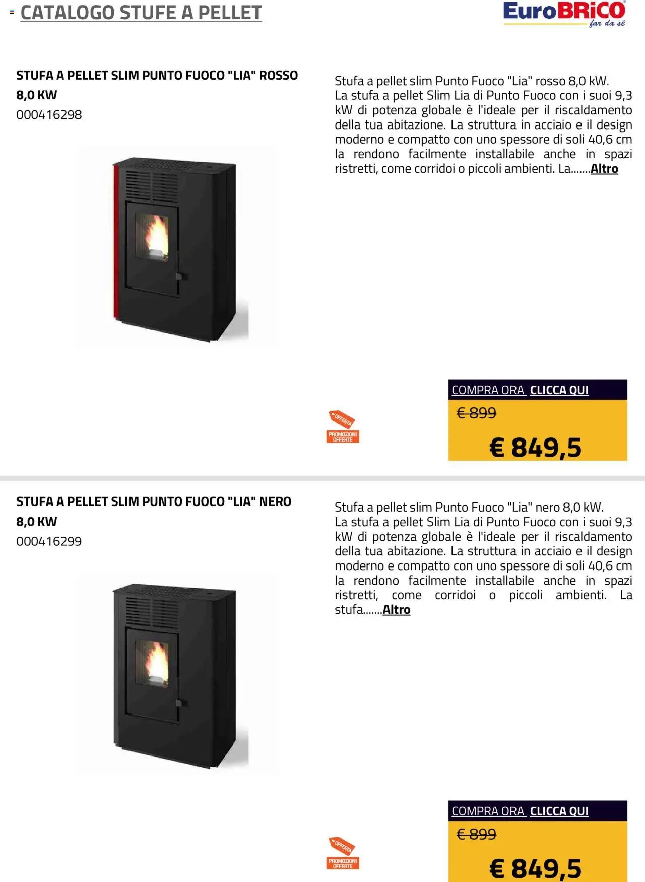 Eurobrico Stufe a Pellet catalogo