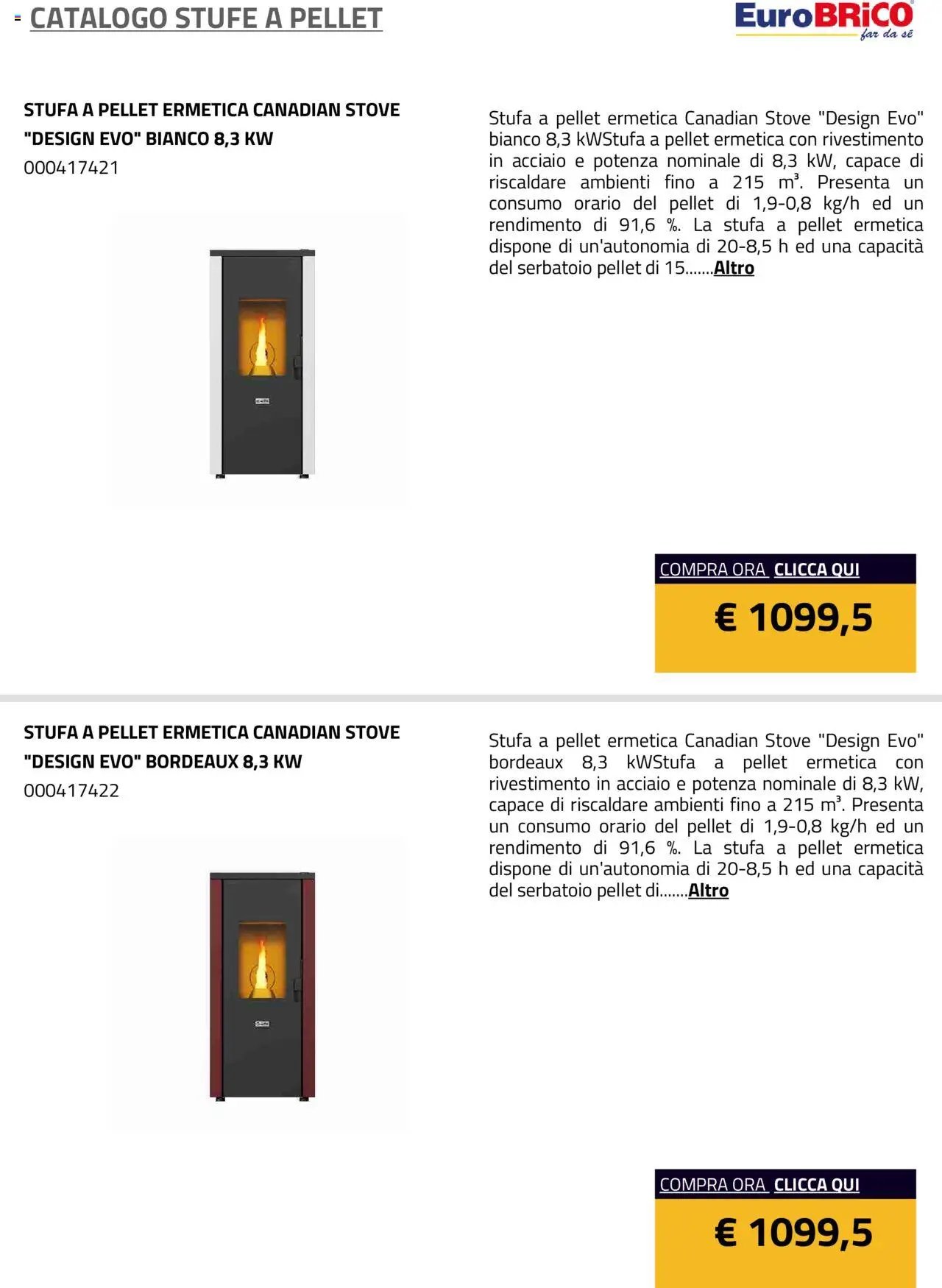 Eurobrico Stufe a Pellet catalogo