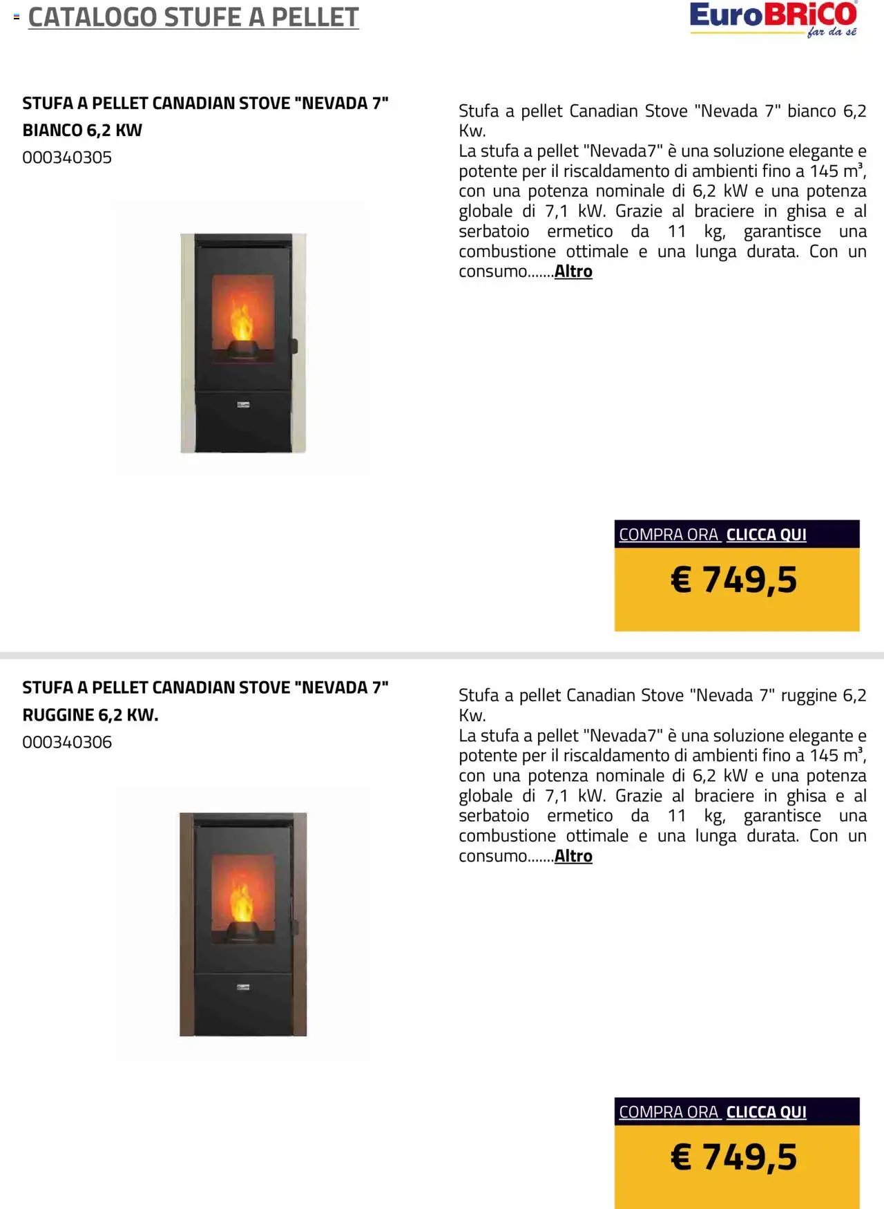 Eurobrico Stufe a Pellet catalogo