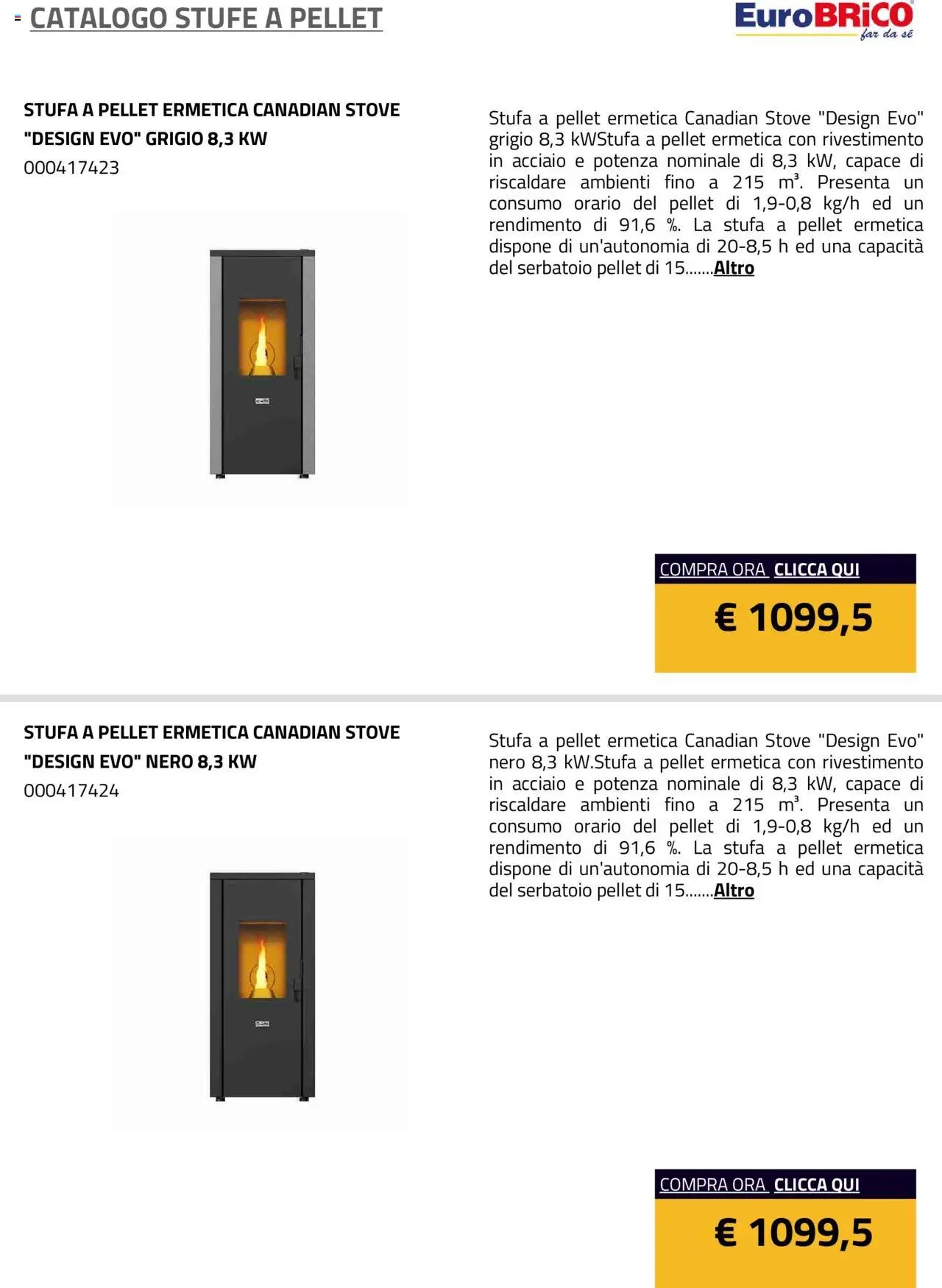 Eurobrico Stufe a Pellet catalogo