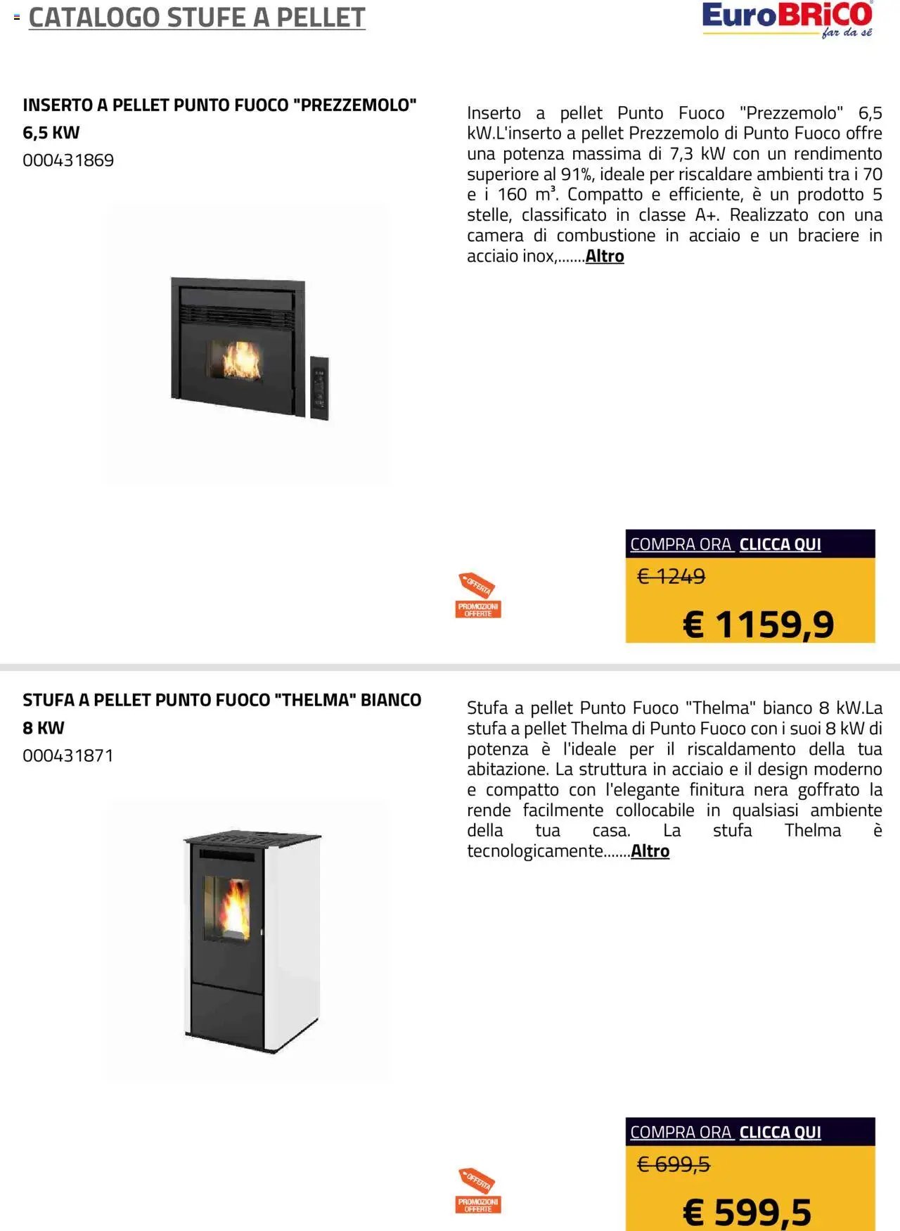 Eurobrico Stufe a Pellet catalogo