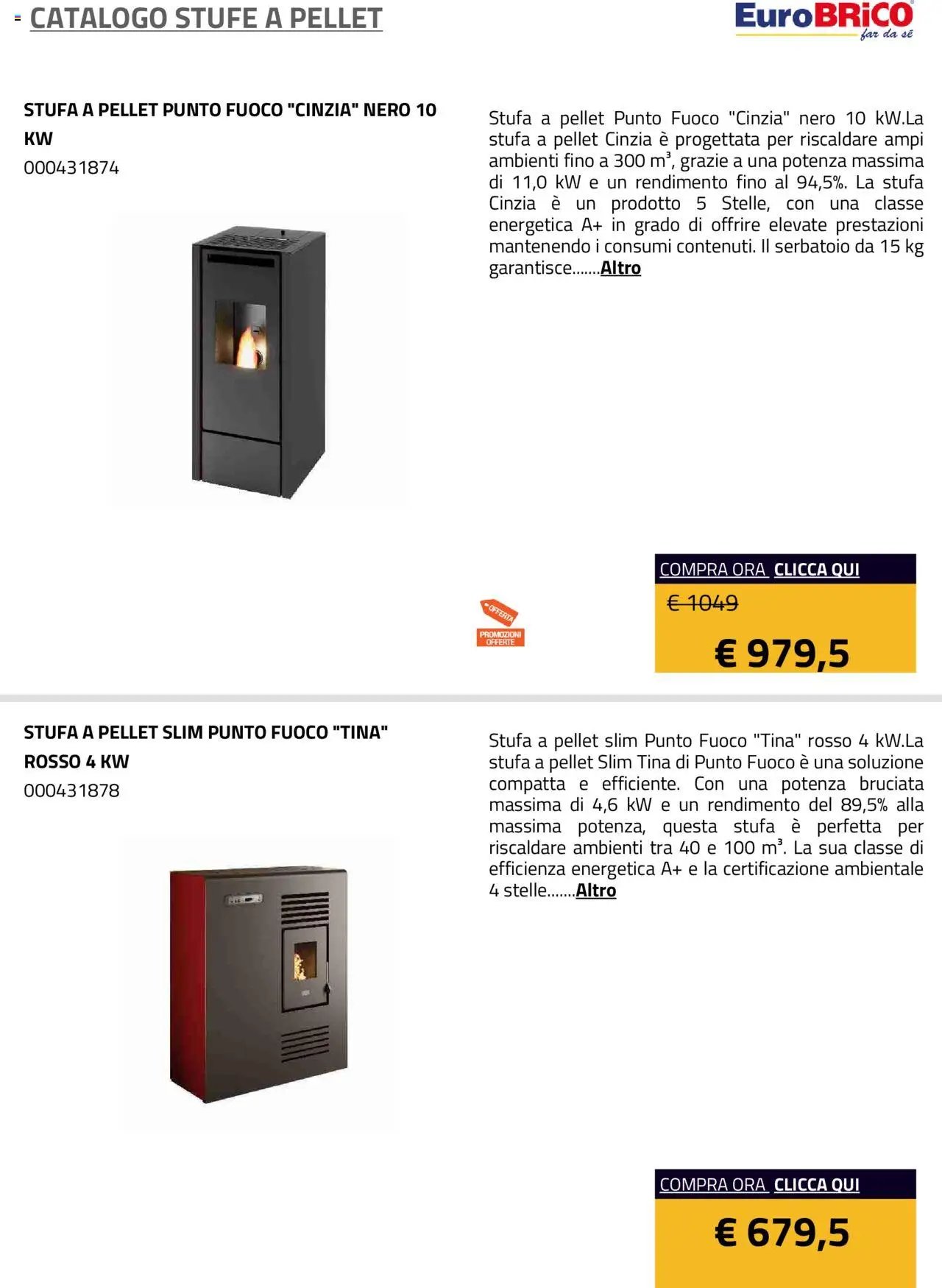 Eurobrico Stufe a Pellet catalogo
