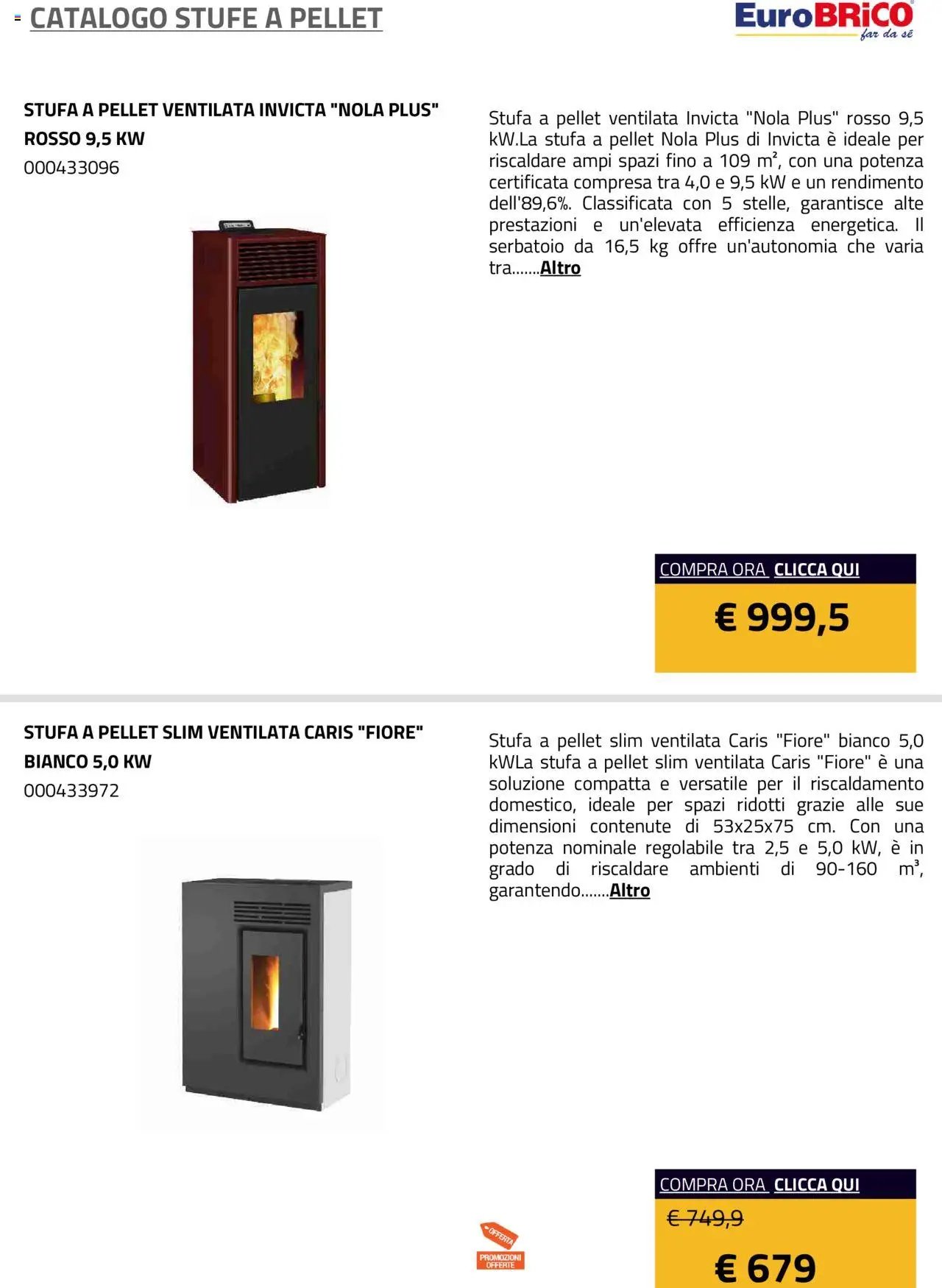 Eurobrico Stufe a Pellet catalogo