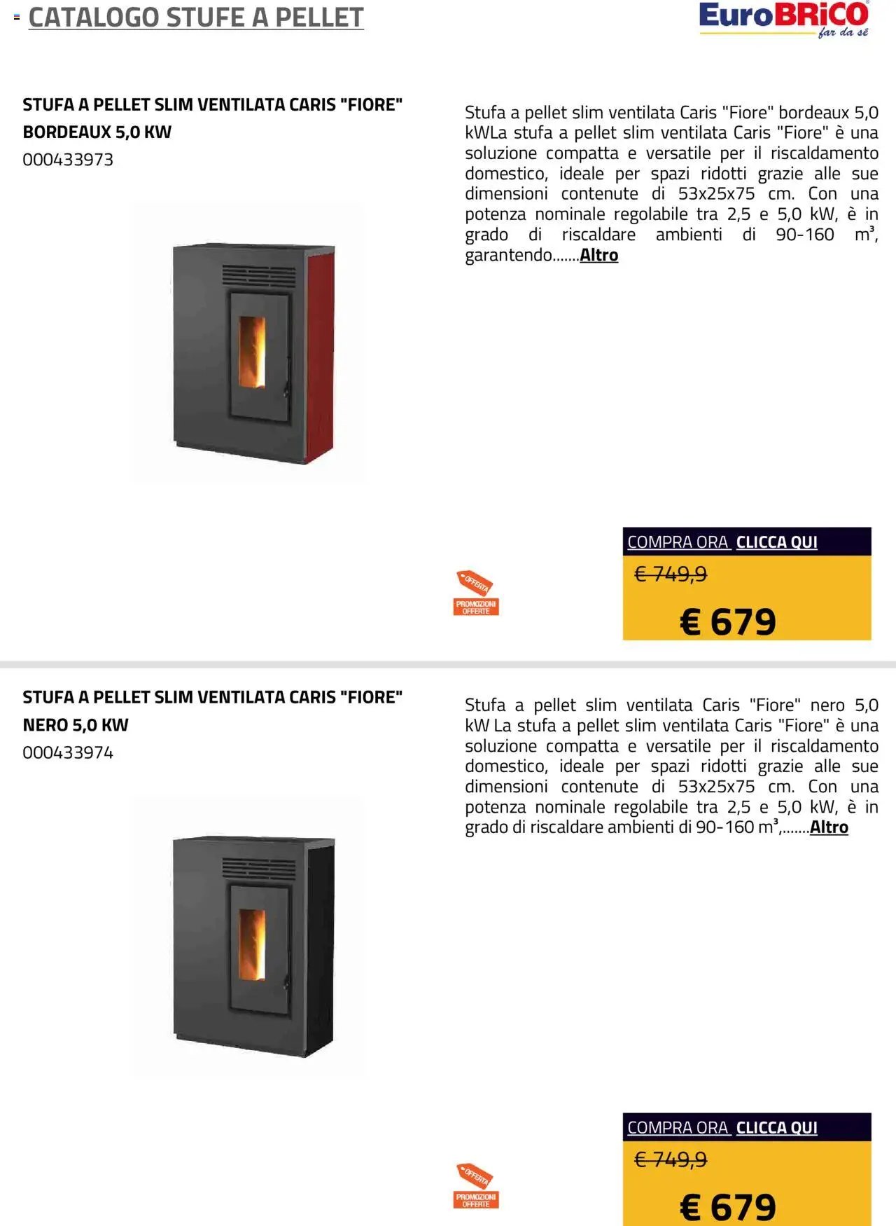 Eurobrico Stufe a Pellet catalogo