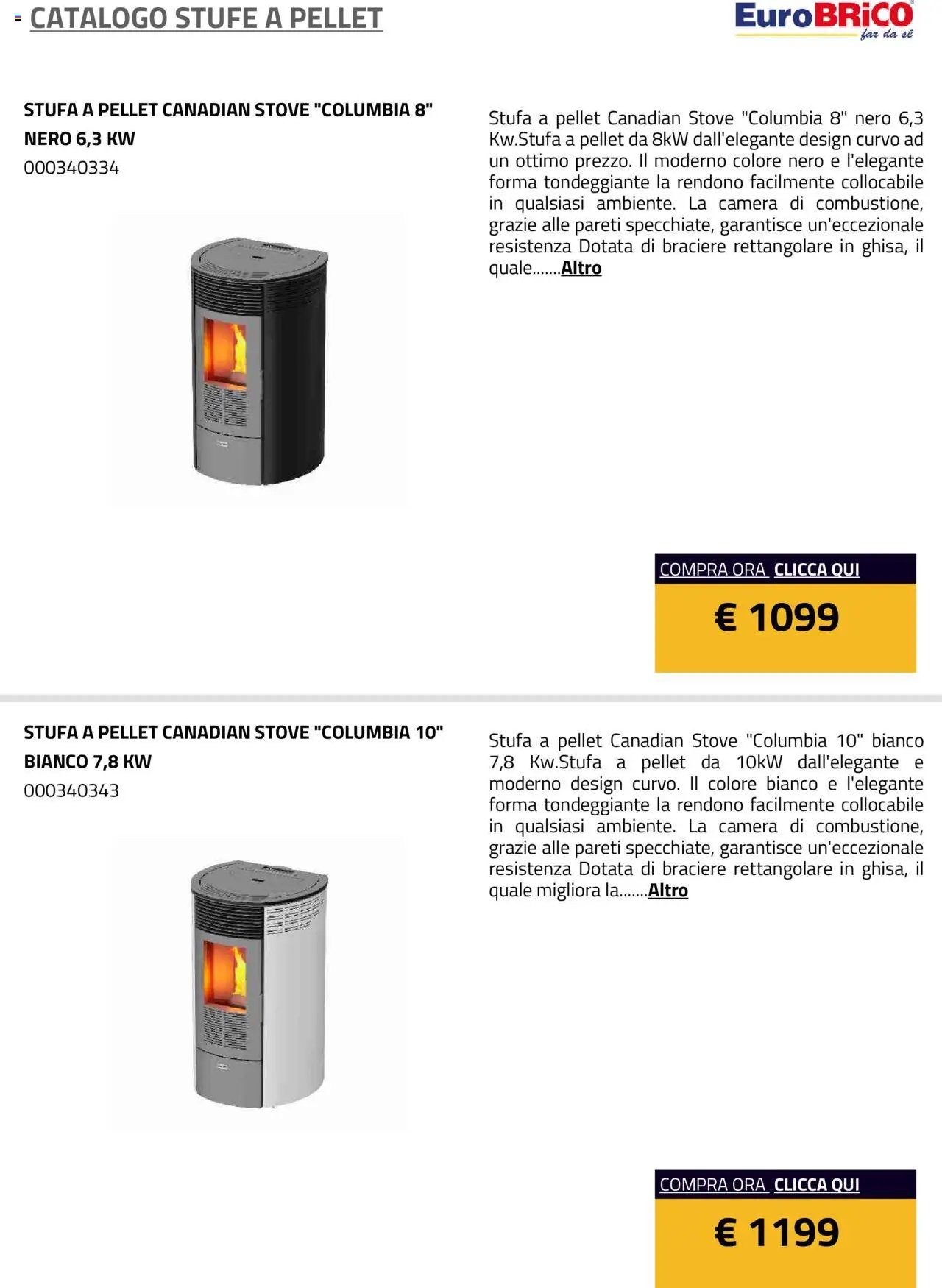 Eurobrico Stufe a Pellet catalogo