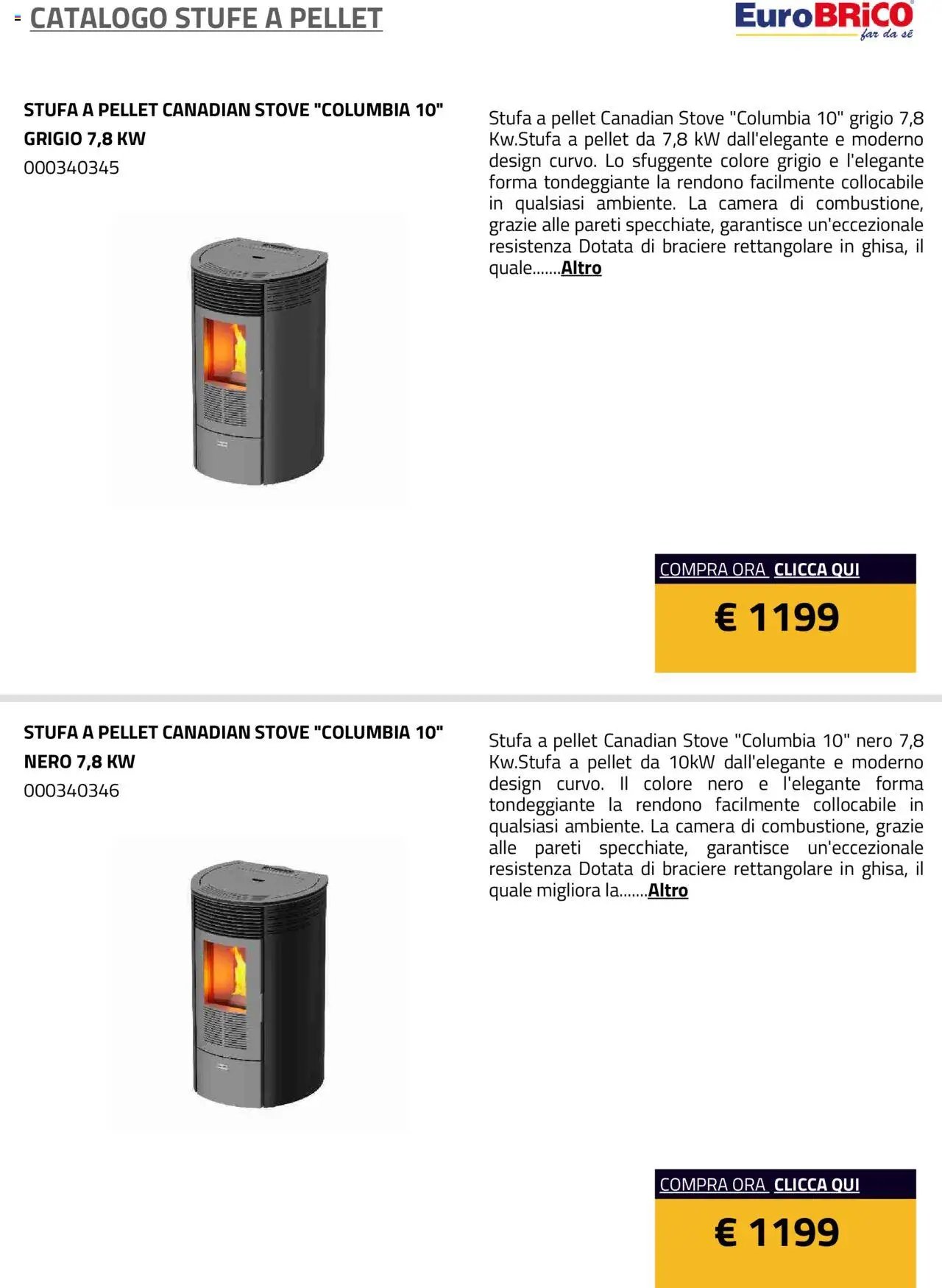 Eurobrico Stufe a Pellet catalogo