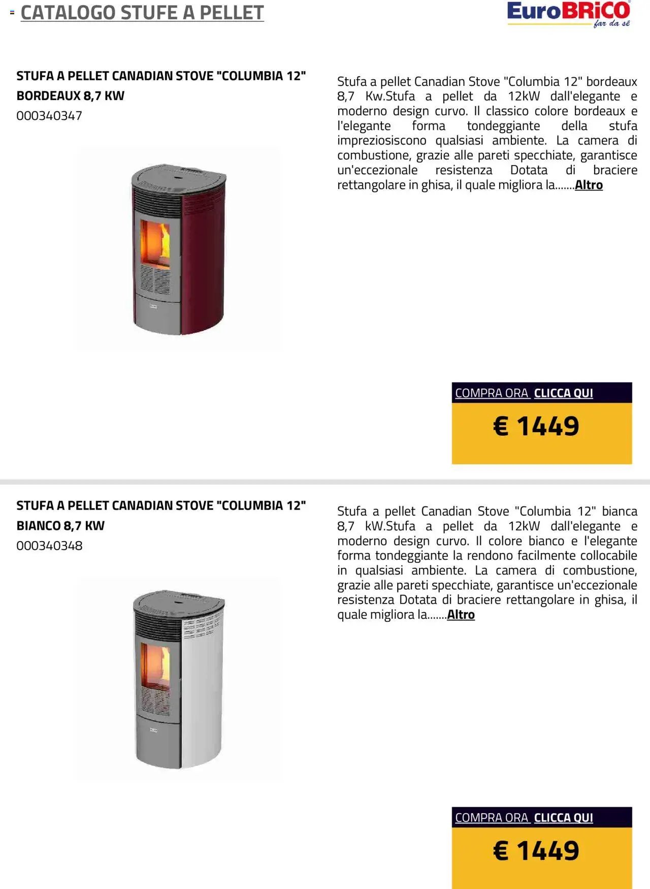 Eurobrico Stufe a Pellet catalogo