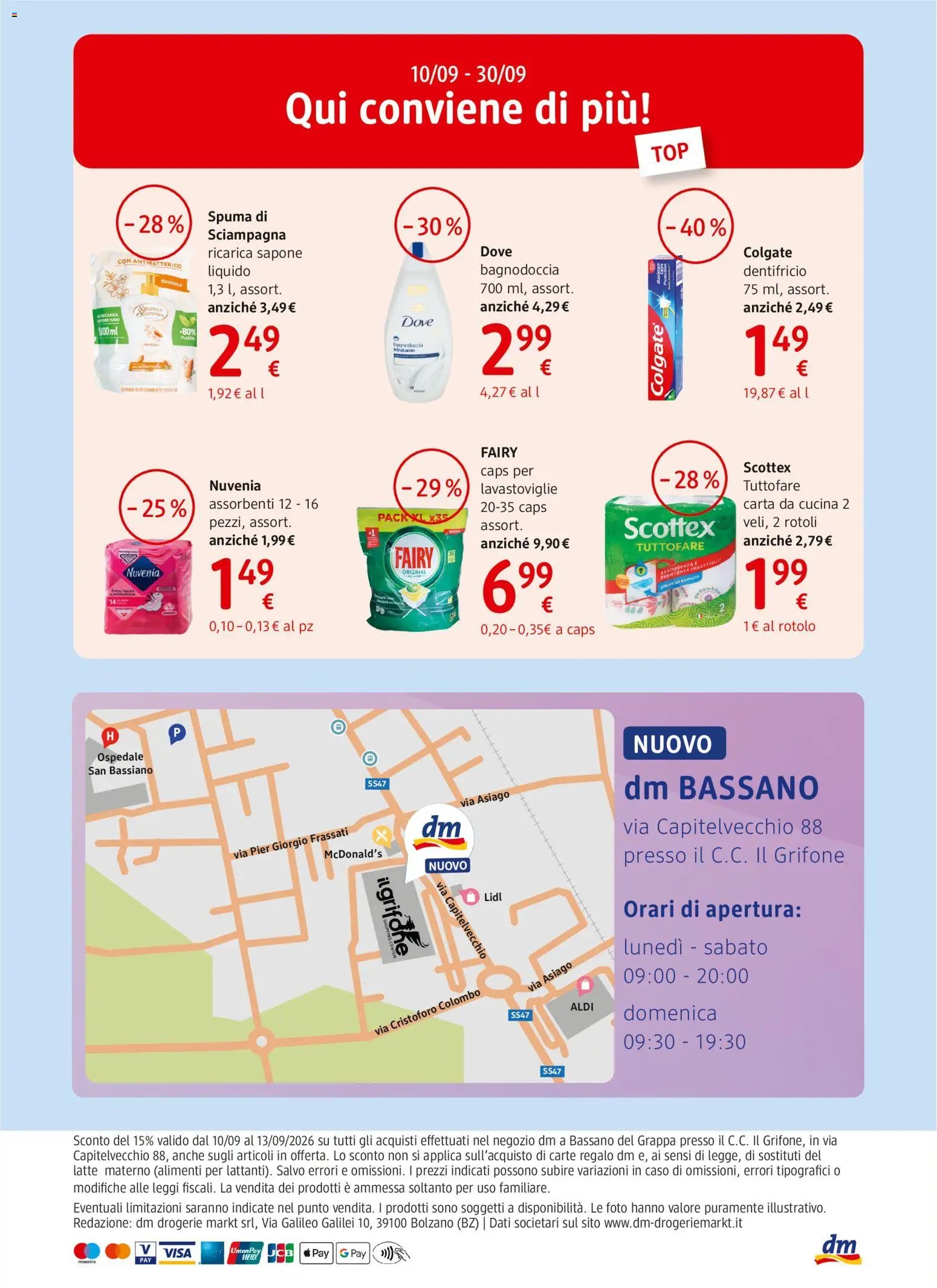 dm drogerie markt volantino Apertura Bassano del Grappa