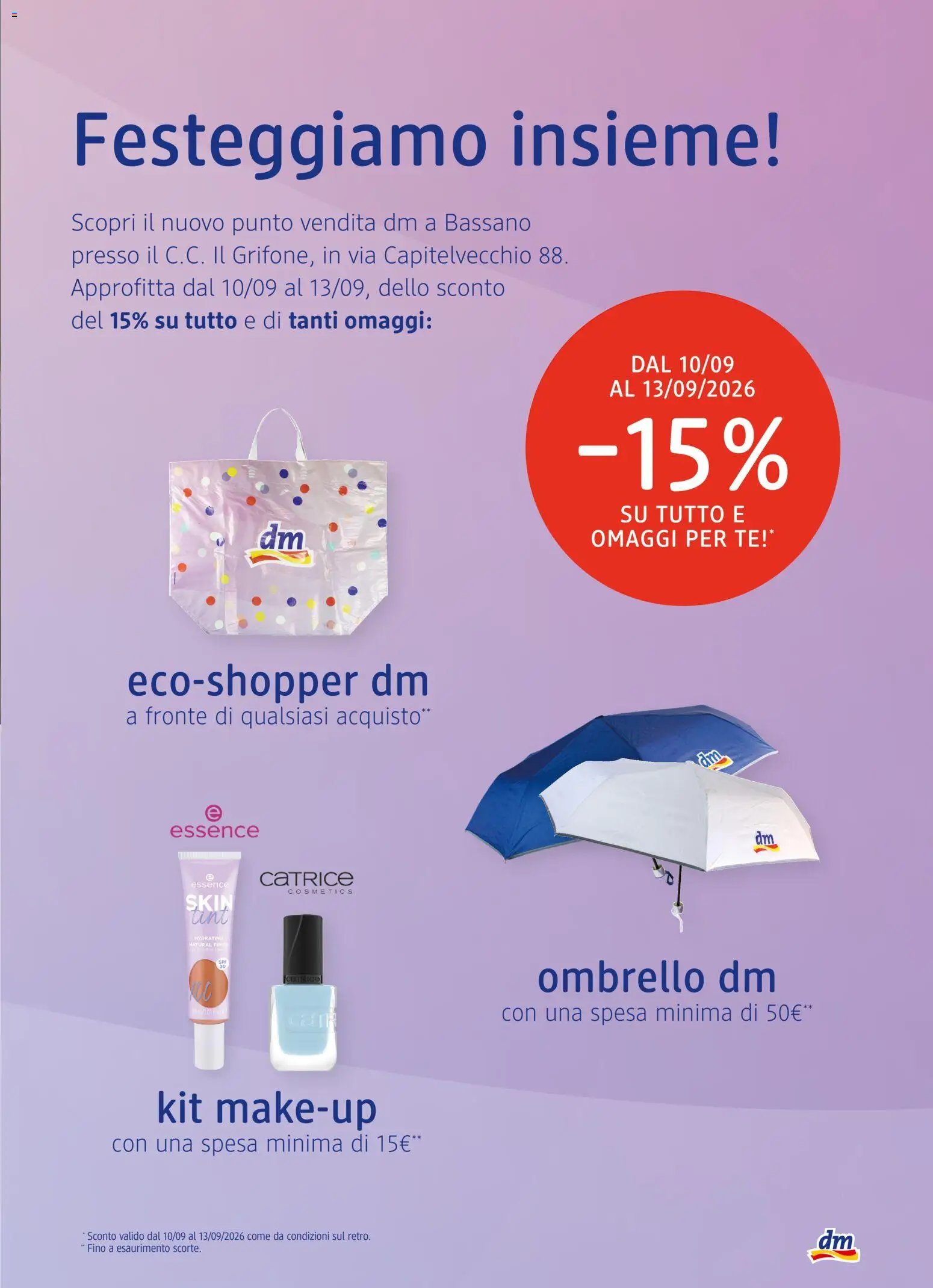 dm drogerie markt volantino Apertura Bassano del Grappa