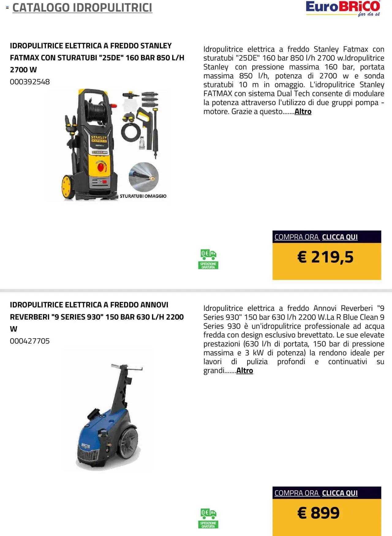 Eurobrico Idropulitrici catalogo