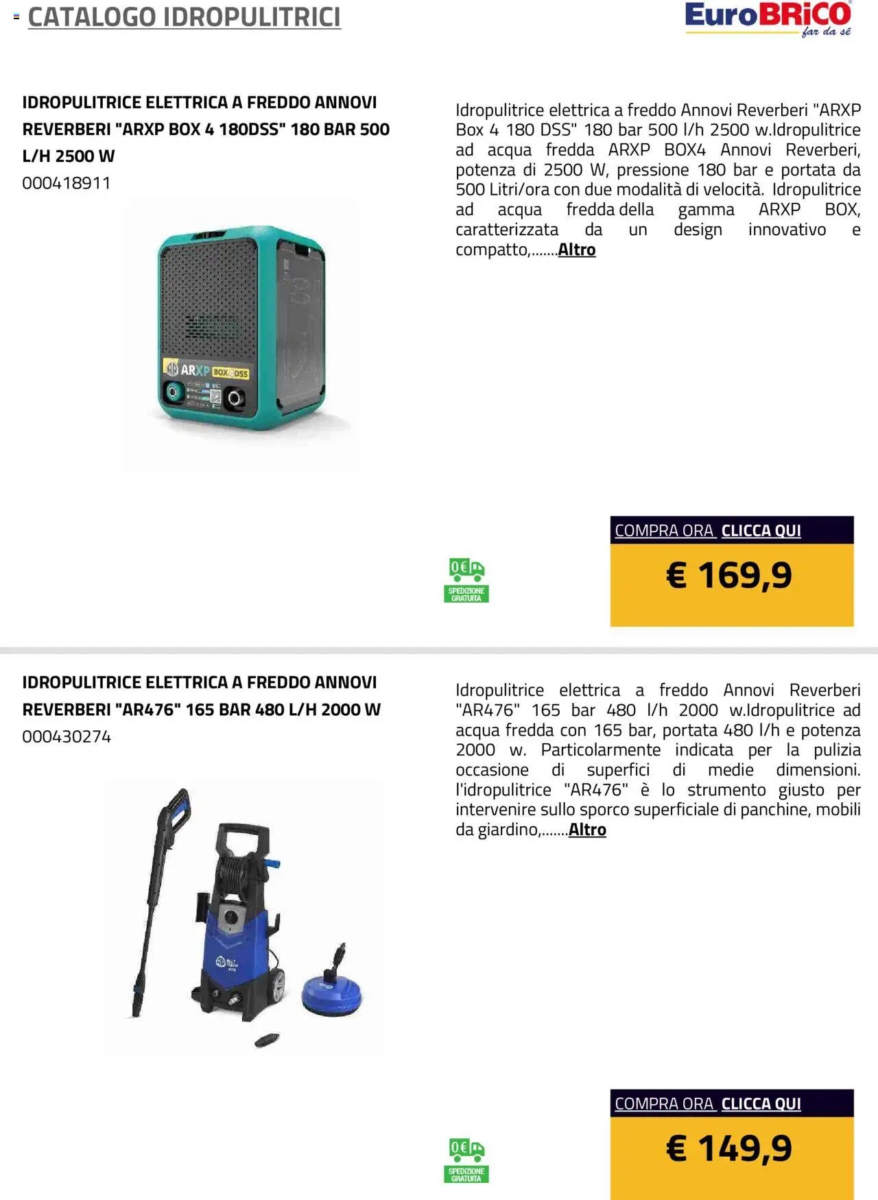 Eurobrico Idropulitrici catalogo