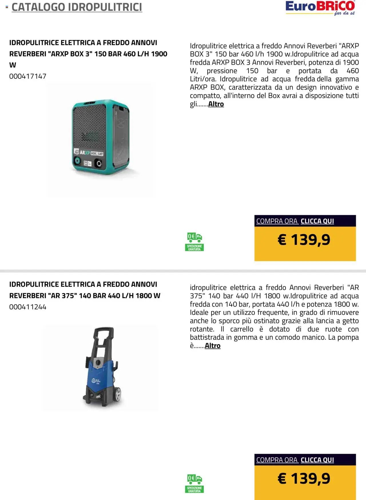 Eurobrico Idropulitrici catalogo