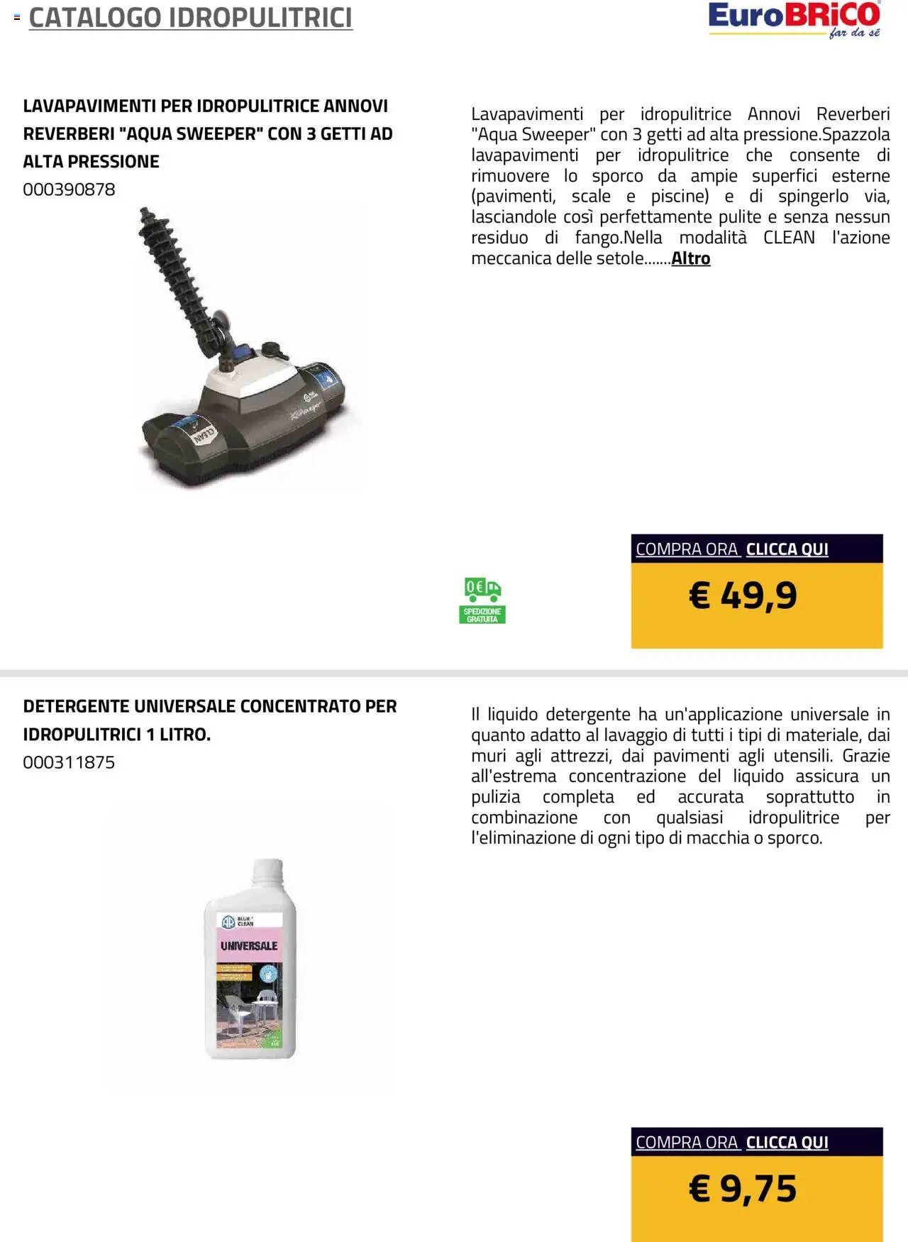 Eurobrico Idropulitrici catalogo