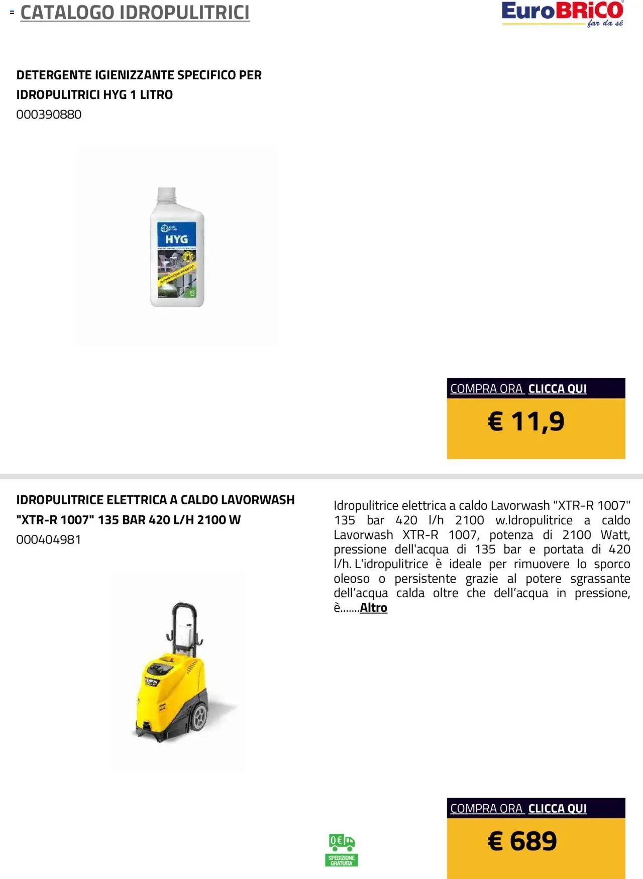 Eurobrico Idropulitrici catalogo