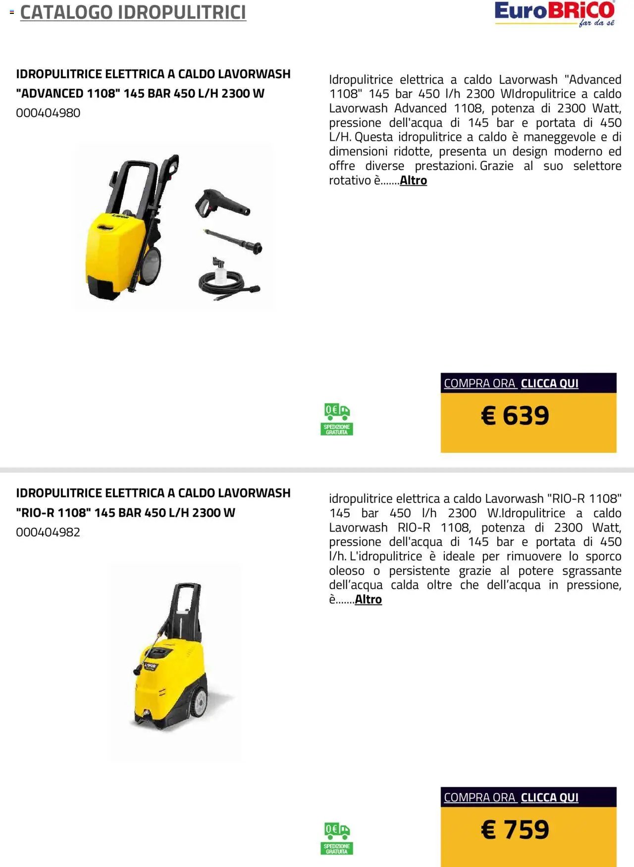 Eurobrico Idropulitrici catalogo