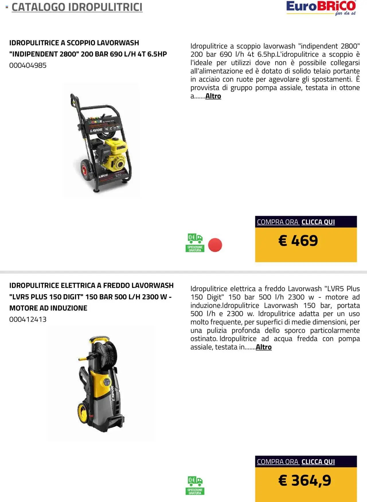 Eurobrico Idropulitrici catalogo