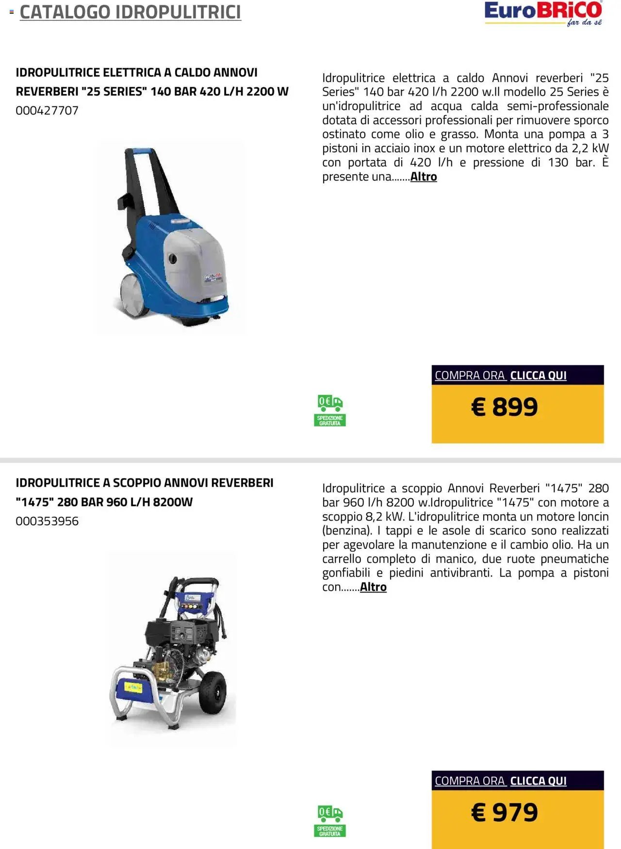 Eurobrico Idropulitrici catalogo