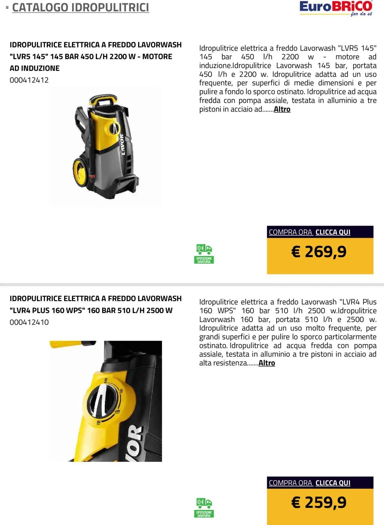 Eurobrico Idropulitrici catalogo