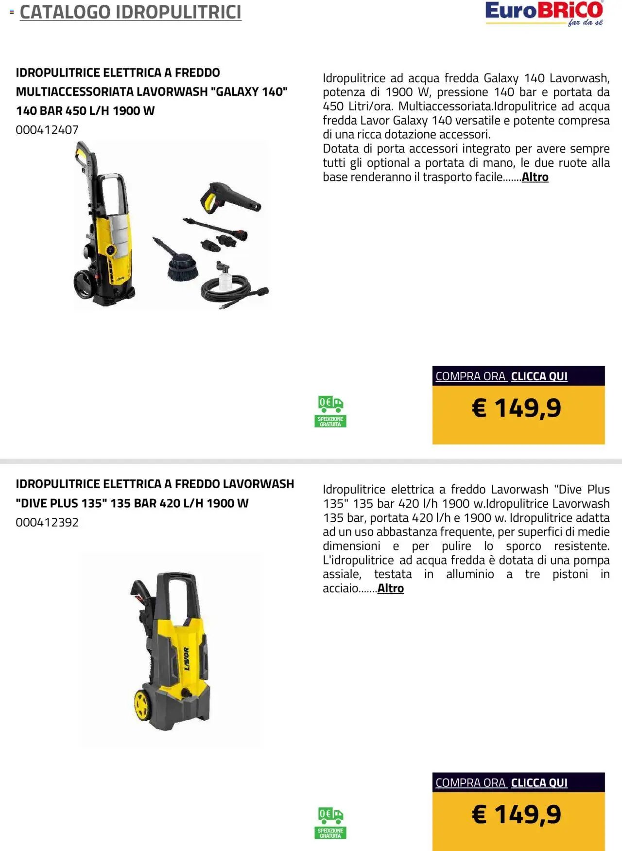 Eurobrico Idropulitrici catalogo