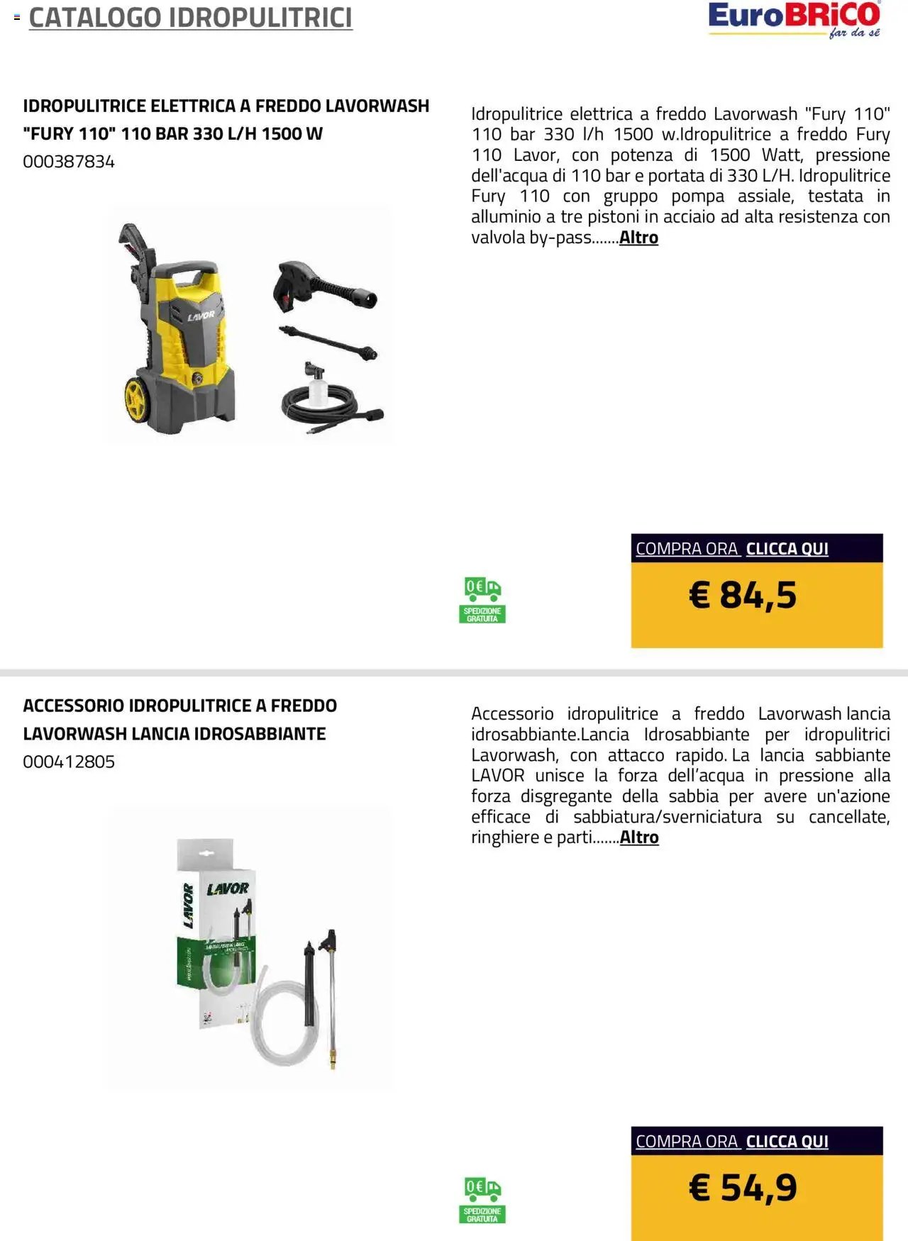 Eurobrico Idropulitrici catalogo
