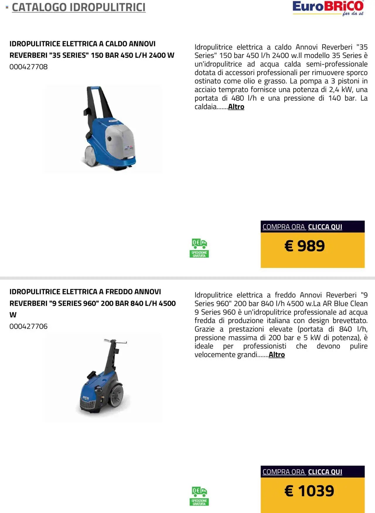 Eurobrico Idropulitrici catalogo