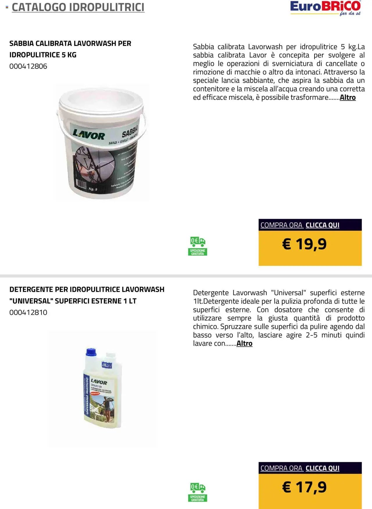 Eurobrico Idropulitrici catalogo