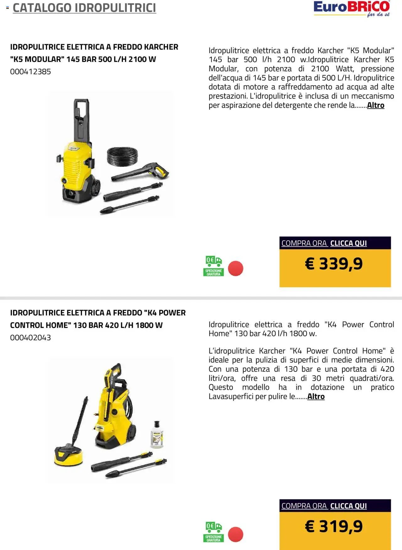 Eurobrico Idropulitrici catalogo