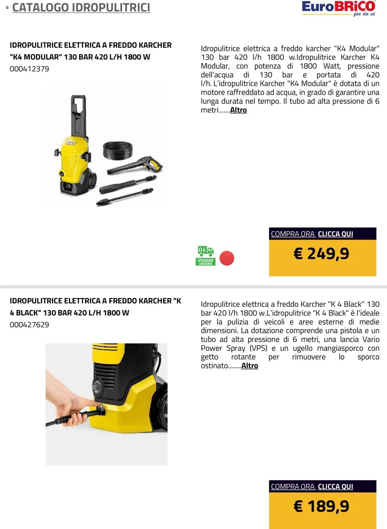 Eurobrico Idropulitrici catalogo