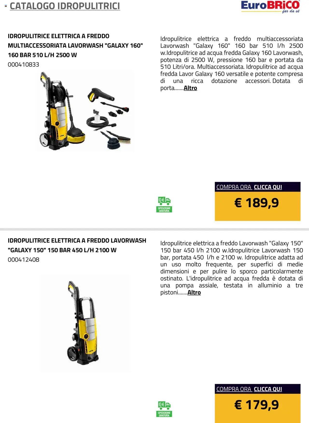 Eurobrico Idropulitrici catalogo