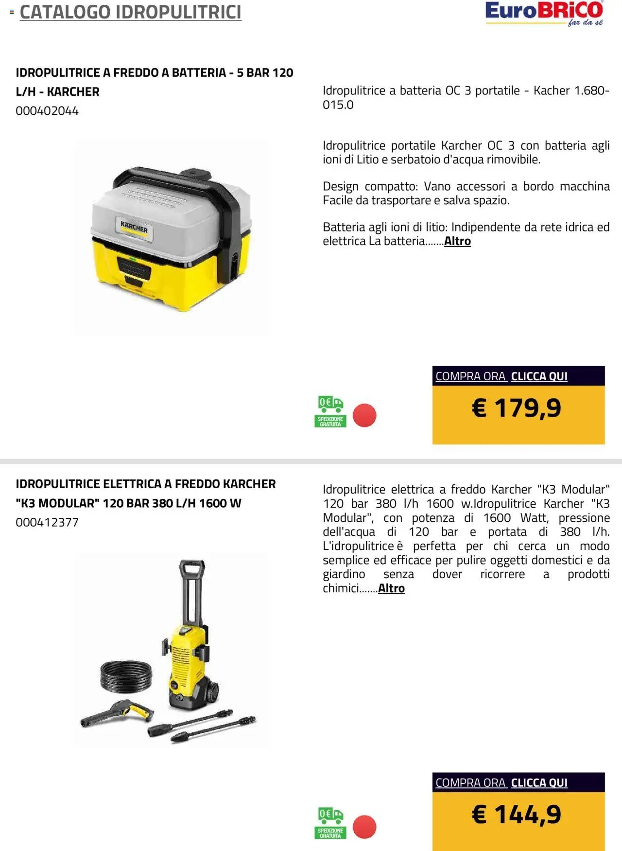 Eurobrico Idropulitrici catalogo